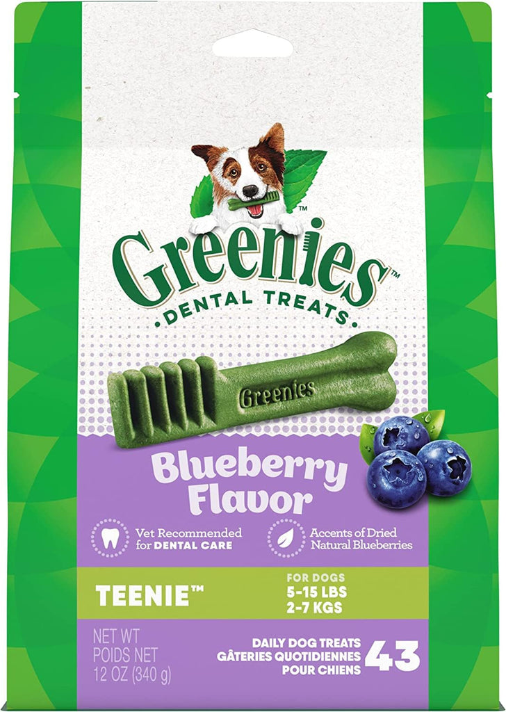 Greenies Blueberry Flavor Dental Dog Treats 12 oz Teenie (Pack of 2)