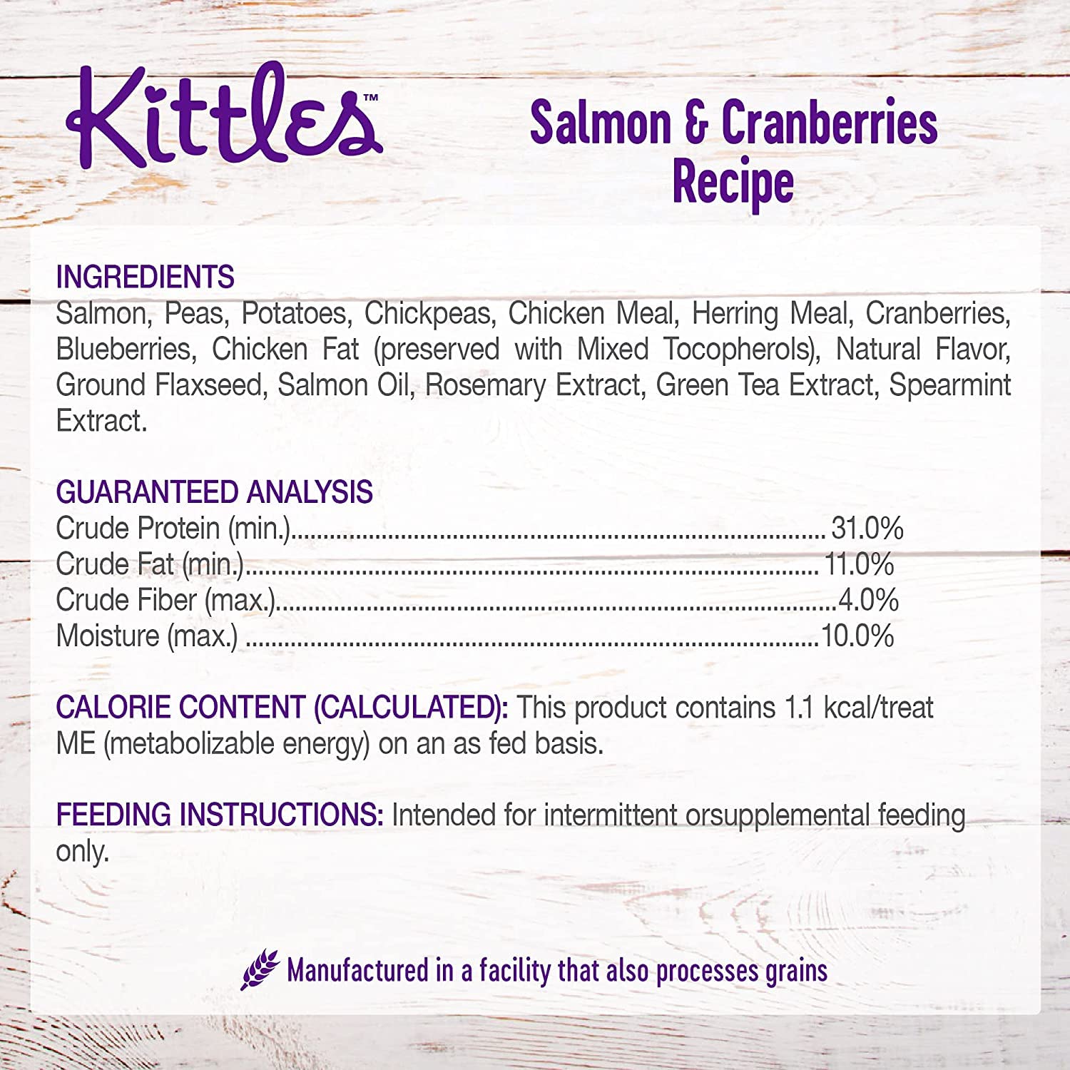 Wellness Kittles Tasty Crunchy Cat Treats (Chicken, Salmon, Tuna) 2-oz Bags