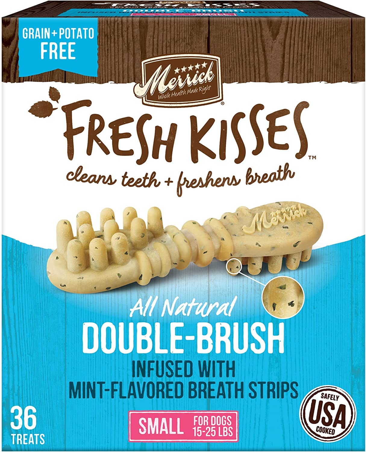 Merrick Fresh Kisses Double-Brush Small Dental Dog Treats Variety Pack