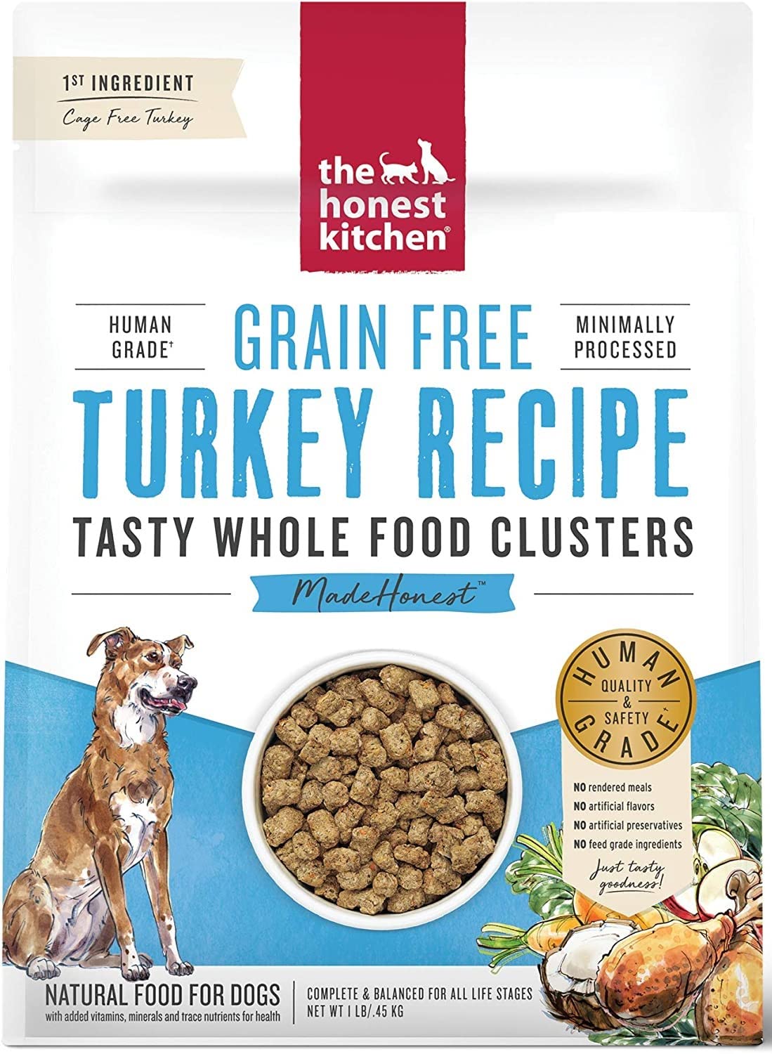 The Honest Kitchen Grain-Free Turkey Whole Food Clusters Dry Dog Food (Pack of 6)