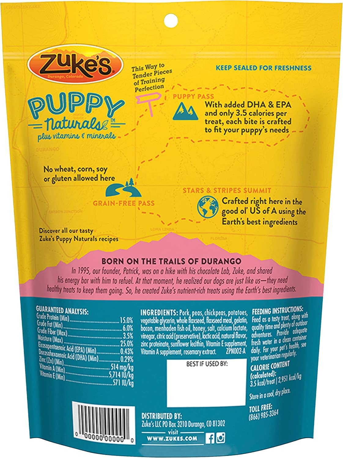 Zuke's Puppy Naturals Pork & Chickpea Grain-Free Dog Treats (5-oz Bags)