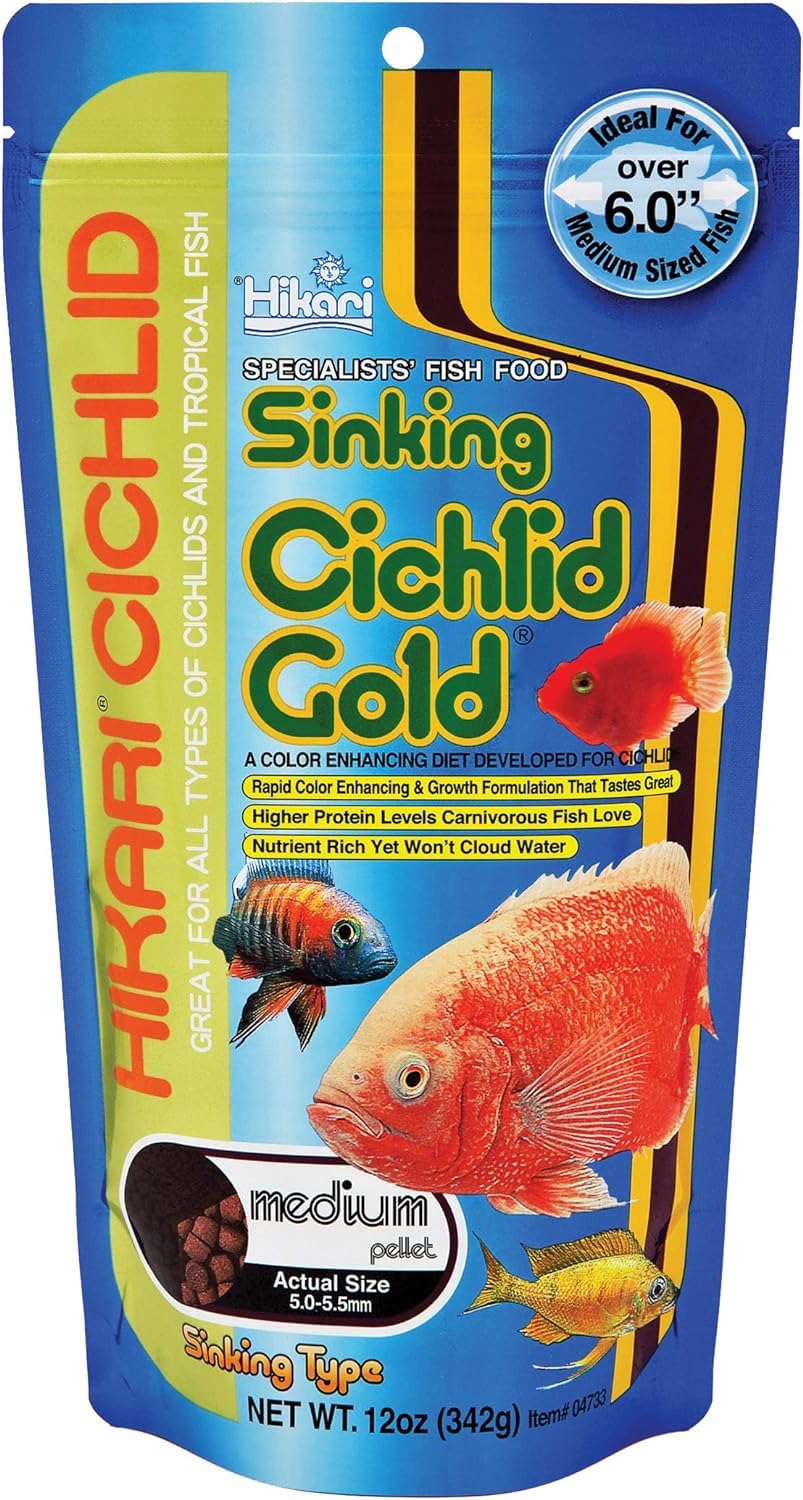 Hikari Cichlid Gold Sinking Medium Fish Food 12 oz (Pack of 3)