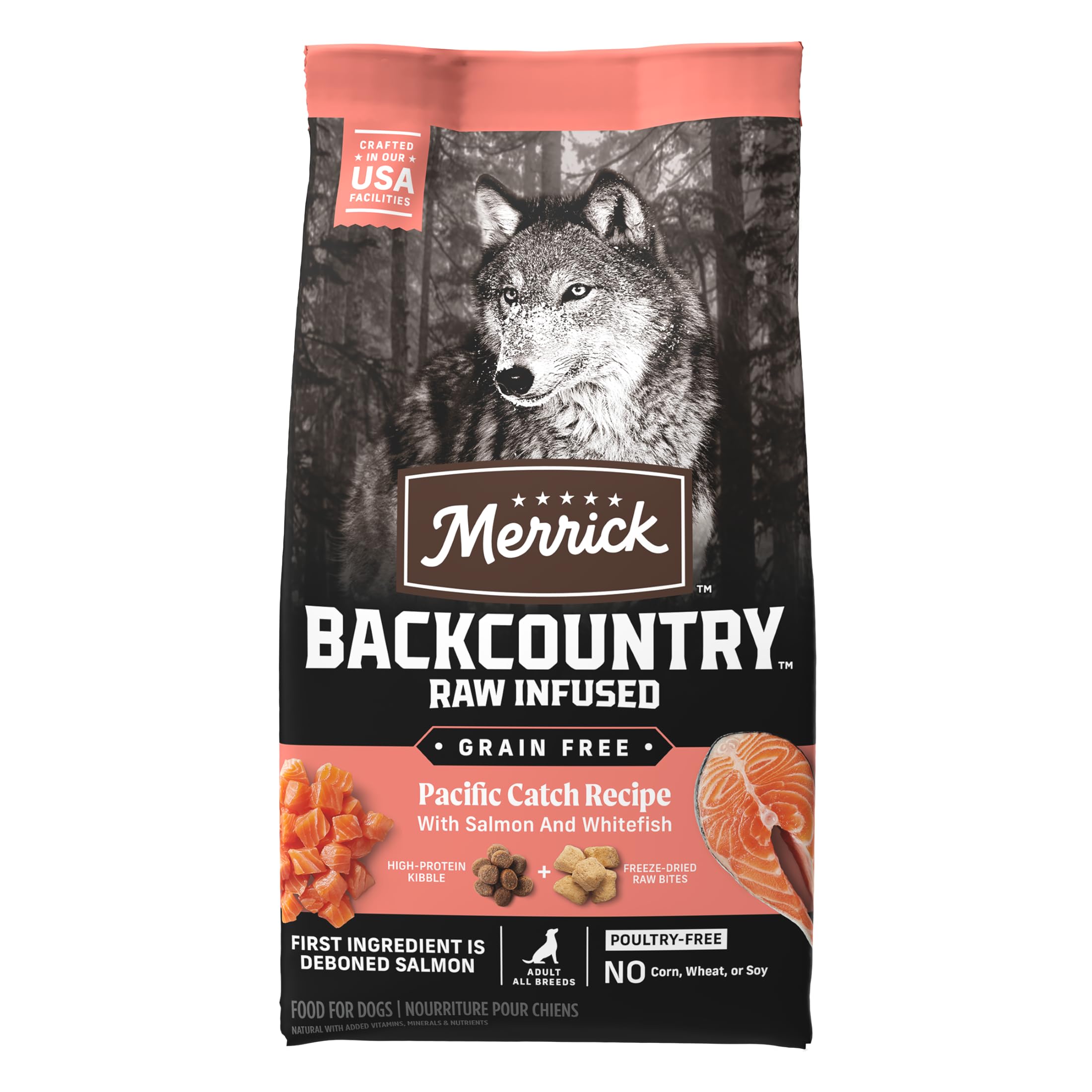 Merrick Backcountry Grain Free Dry Dog Food, Kibble with Freeze Dried Raw Pieces, Chicken Recipe - 20.0 lb. Bag