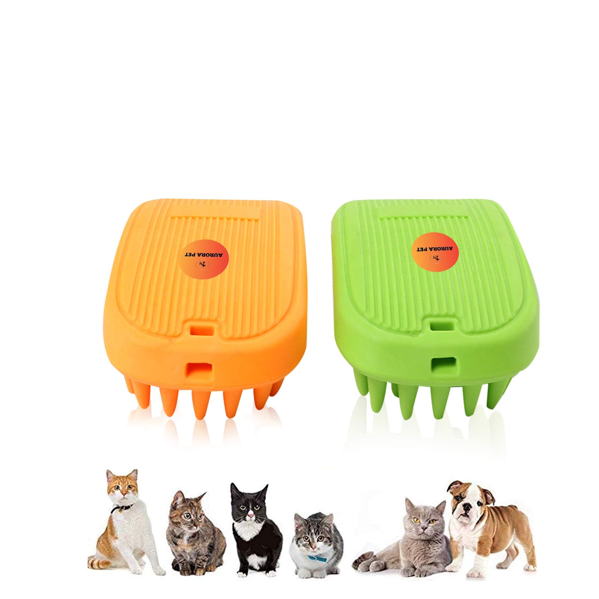 Aurora Pet Silicone Shampoo Brush, Anti-Skid–Ergonomic Design Pet Mouse Shower Bath Brush