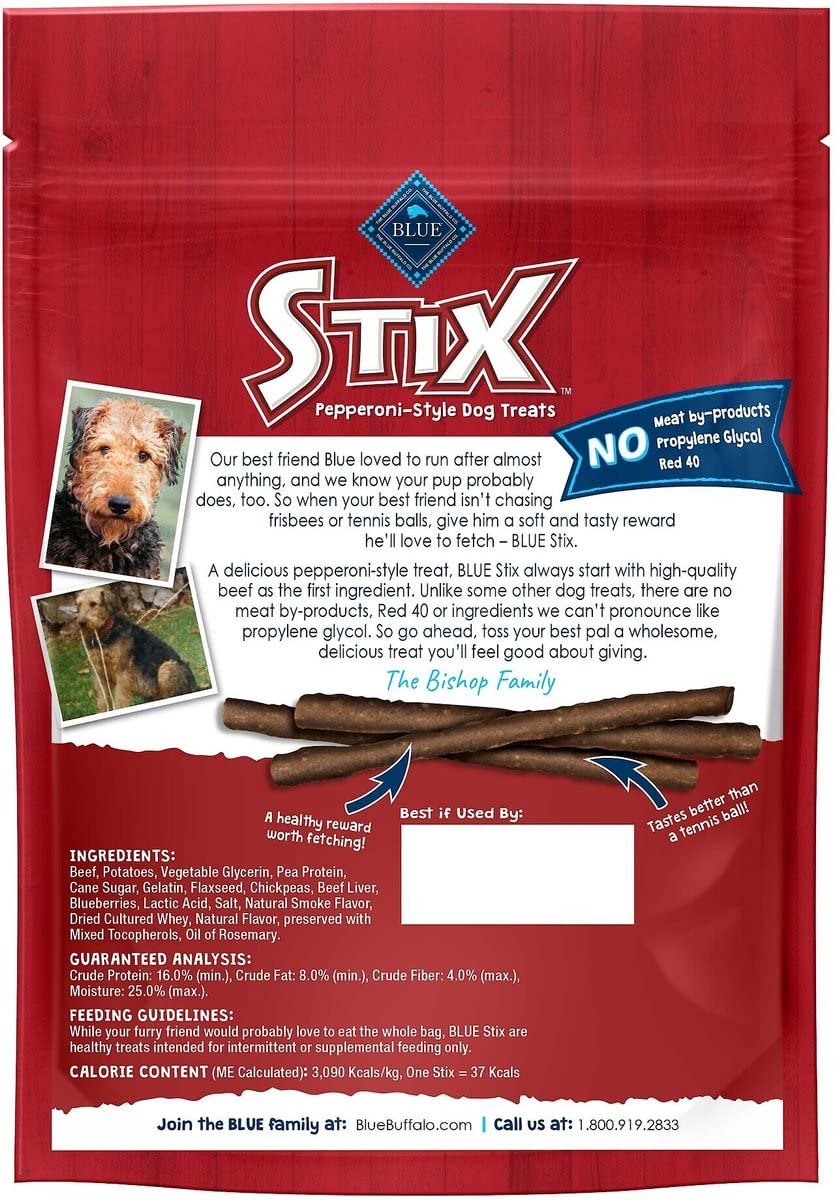 Blue Buffalo Blue Stix Beef Recipe Pepperoni-Style Dog Treats (5-oz Bags)