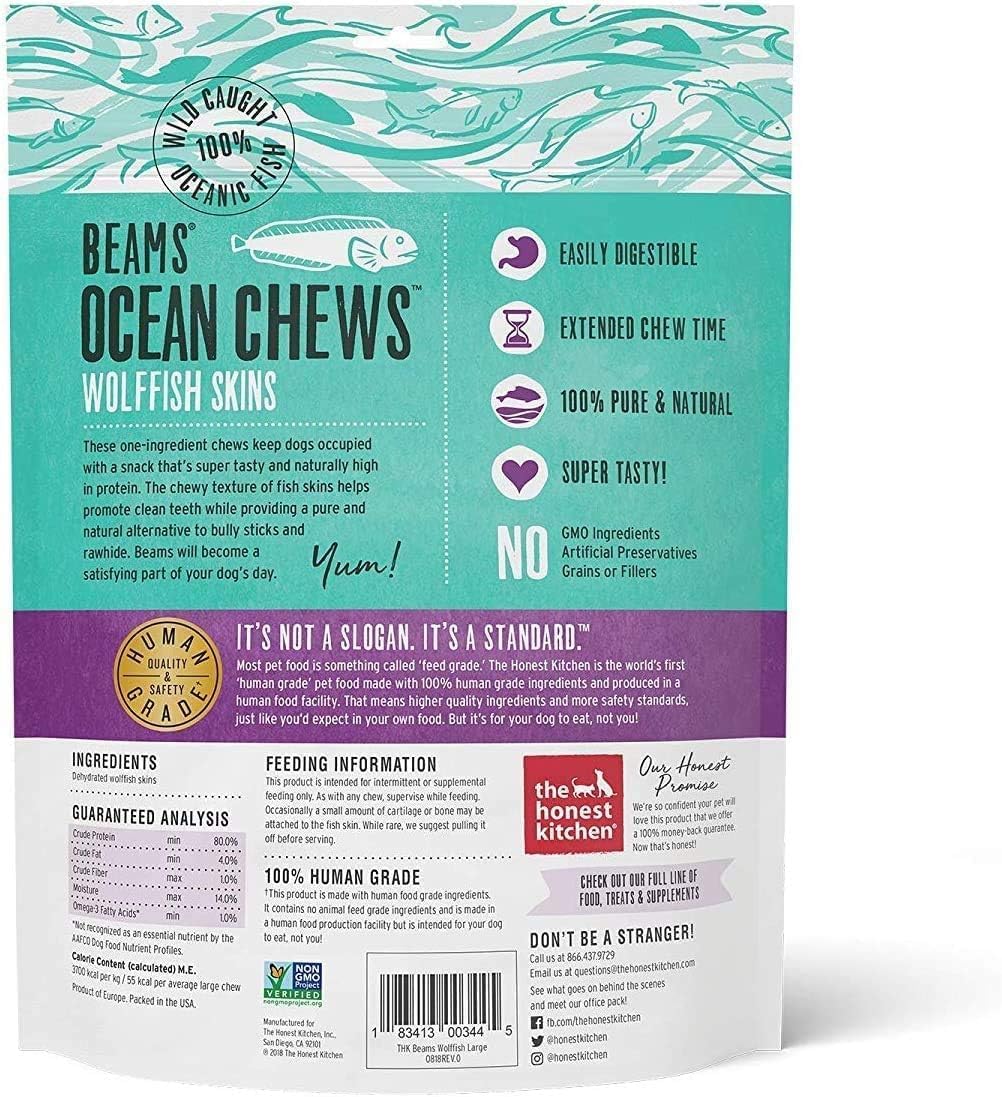 The Honest Kitchen Ocean Chews Wolfish Skins Dehydrated Dog Treats