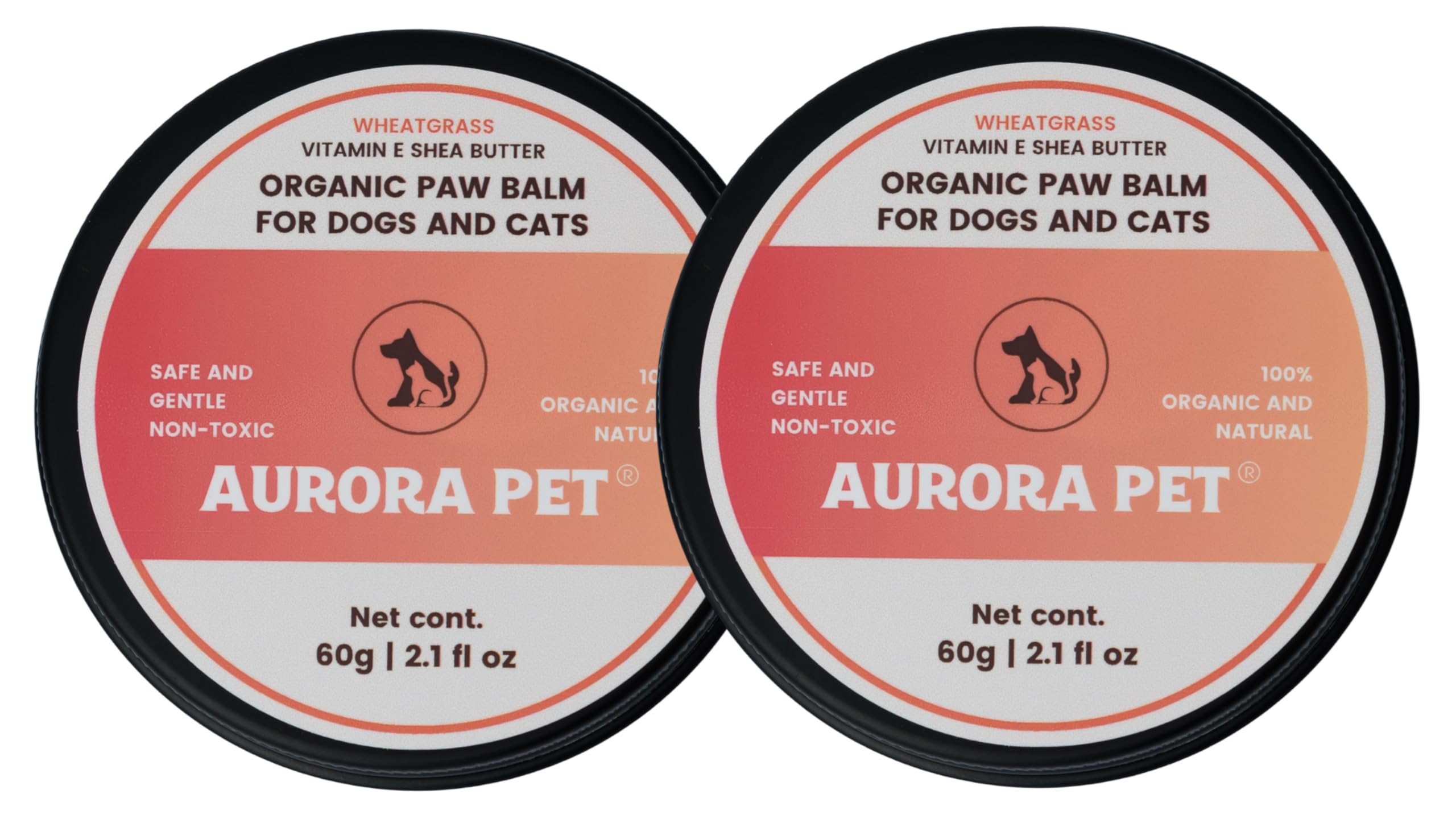 Aurora Pet Organic Paw Balm for Dogs and Cats 2.1 oz | Heals, Repairs & Restores Dry Cracked Paws, Noses & Elbows