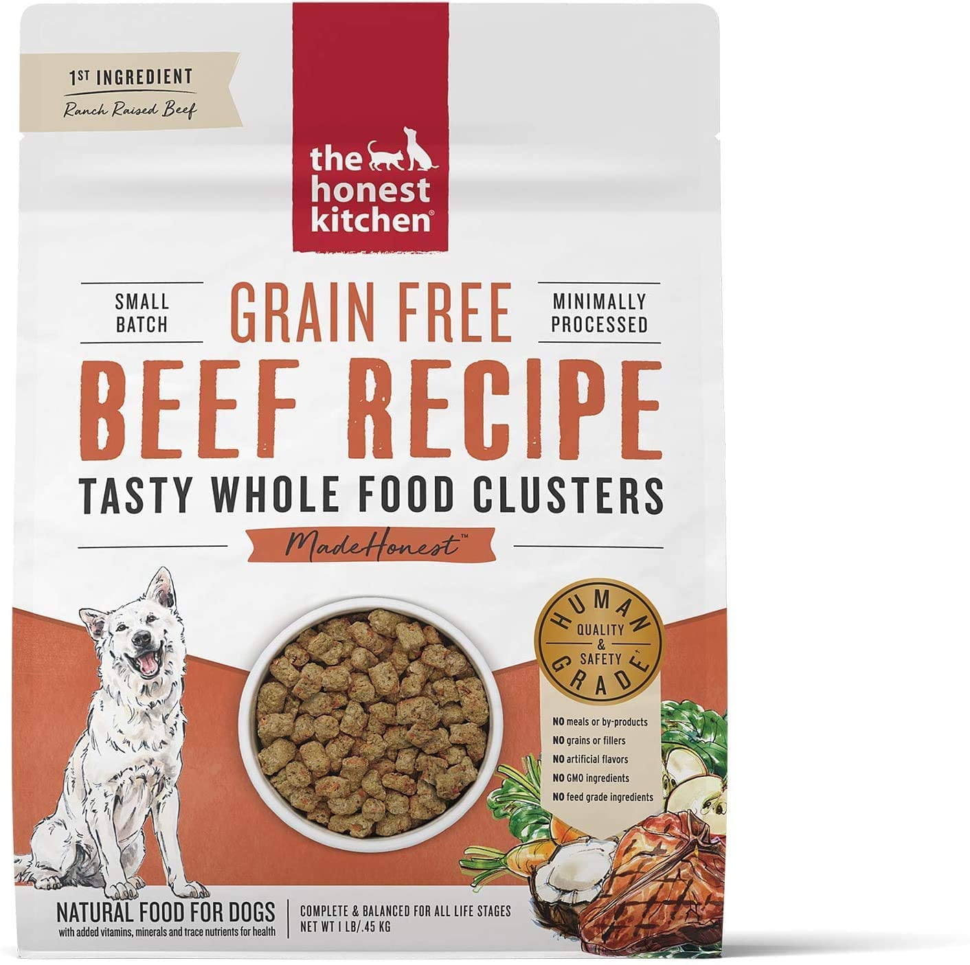 The Honest Kitchen Grain Free Whole Food Clusters Dog Food (1) Turkey (1) Beef (1 Lb Bags)