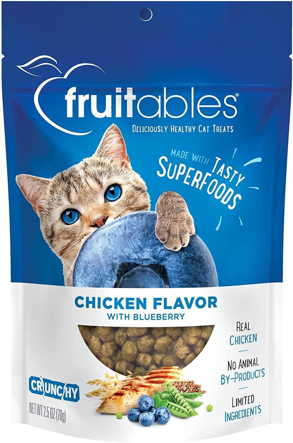 Fruitables Chicken & Blueberry Flavor Crunchy Cat Treats (Pack of 6)