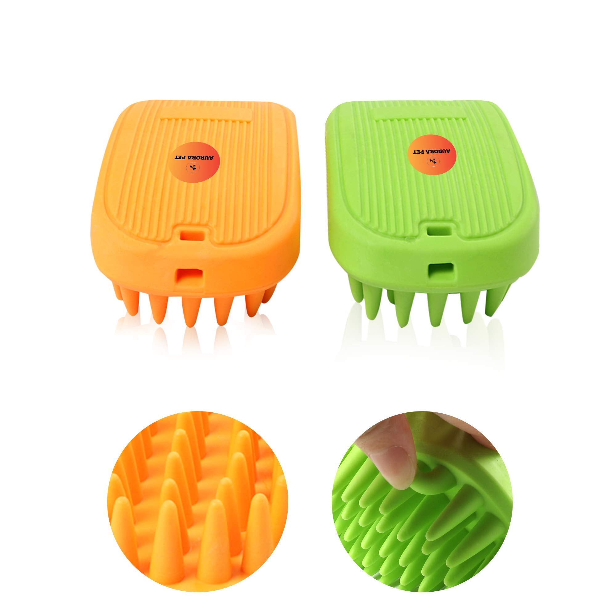 Aurora Pet Silicone Shampoo Brush, Anti-Skid–Ergonomic Design Pet Mouse Shower Bath Brush