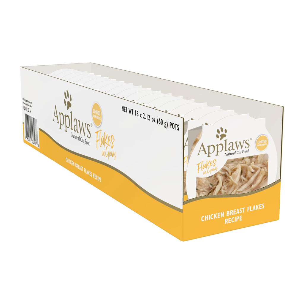 Applaws Natural Wet Cat Food, 18 Pack, Limited Ingredient Food for Cats in Gravy, 2.12oz Pots