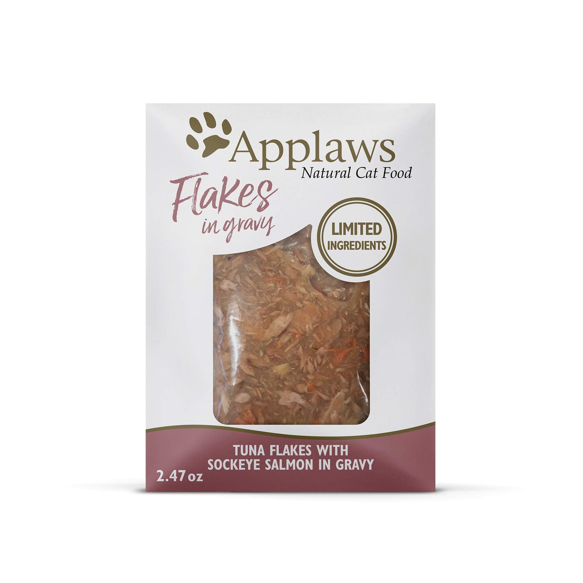 Applaws Wet Cat Food, 12 Pack, Limited Ingredient Wet Cat Food Pouches in Gravy, 2.47oz Pouches