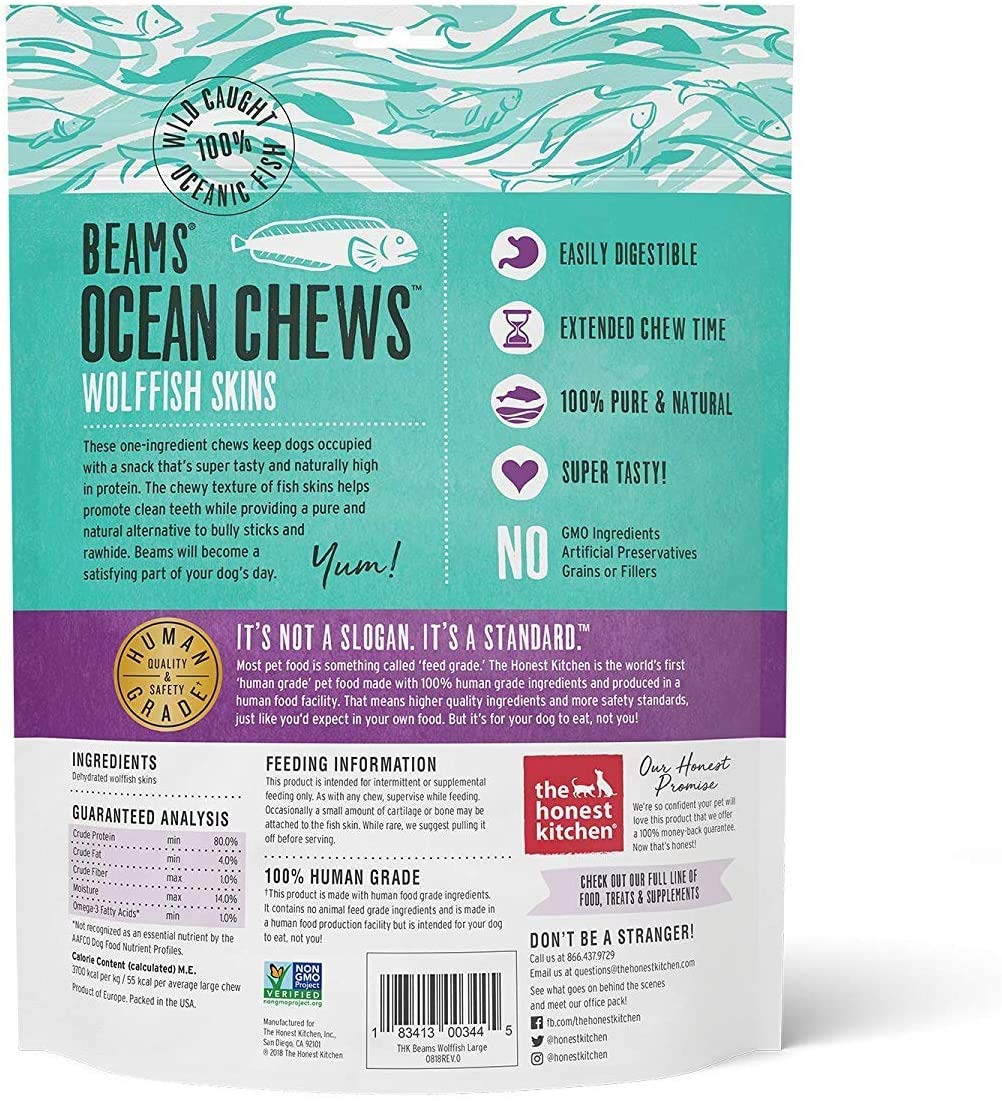 The Honest Kitchen Beams Ocean Chews Wolfish Skins (Large)