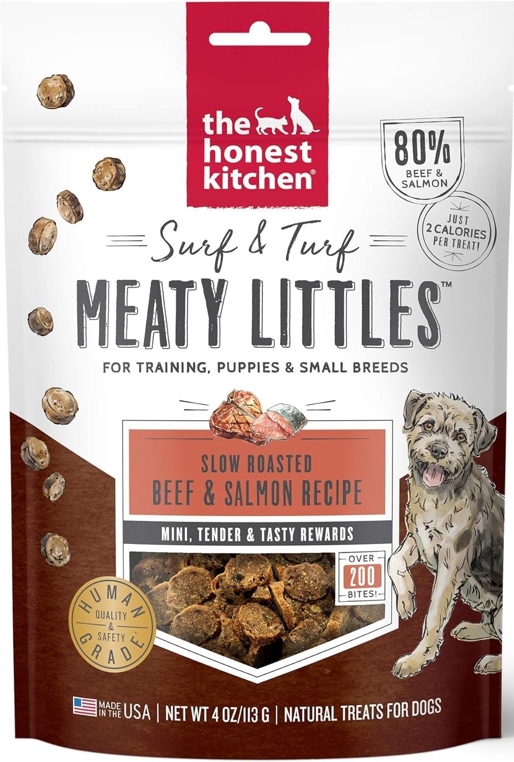 The Honest Kitchen Harvest Surf & Turf Meaty Littles Dog Treats (Beef & Salmon Recipe) 4-oz Bags