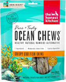 The Honest Kitchen Ocean Chews Wolfish Skins (3.25 oz), Cod Fish Skins (2.75 oz) Dehydrated Dog Treats