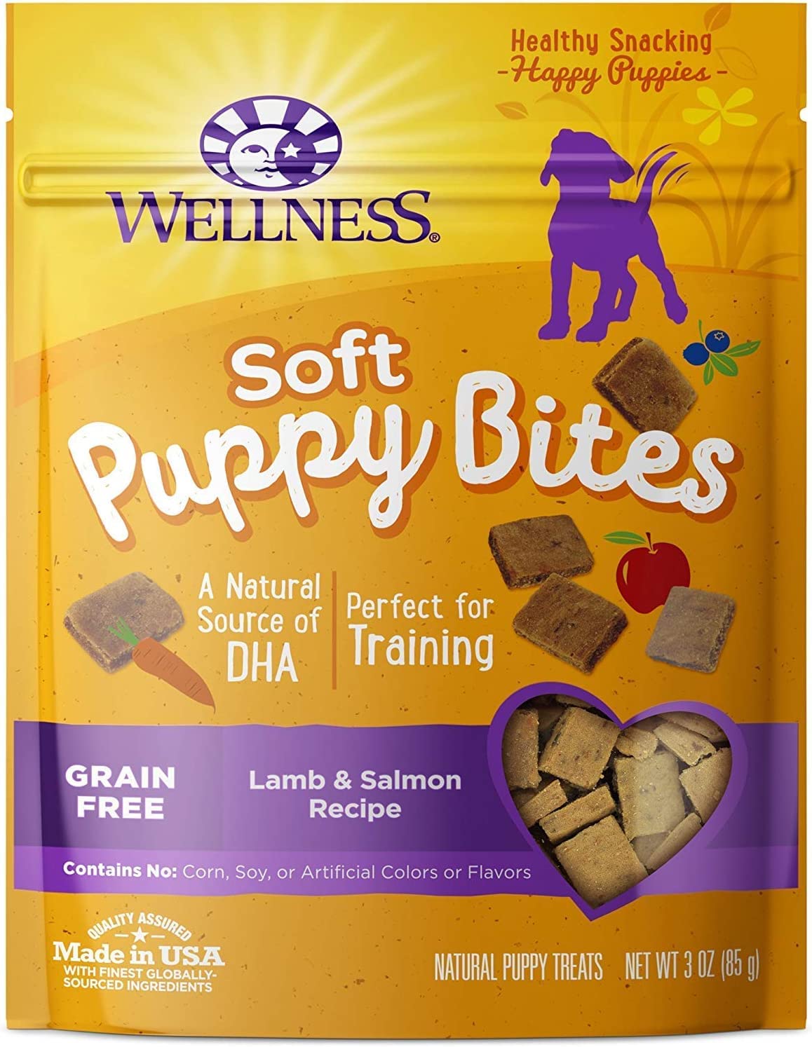 Wellness Soft Puppy Bites Lamb & Salmon Recipe Grain-Free Dog Treats (3-oz Bags)