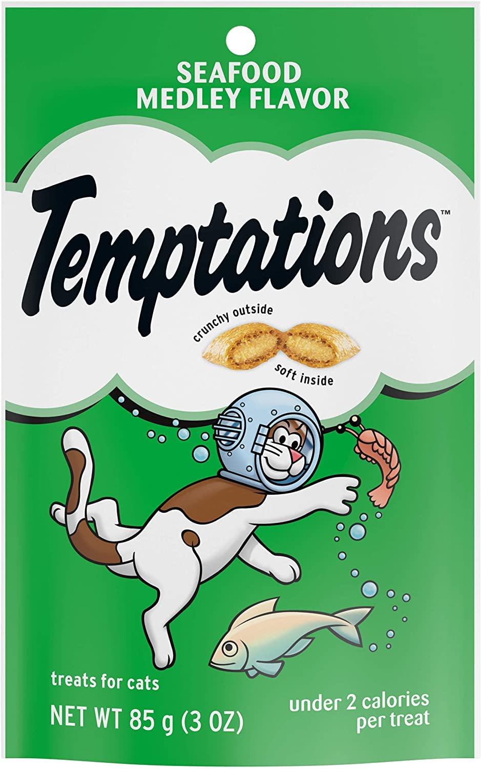 Temptations Classic 8 Flavors Cat Treats (3-oz Each) with Aurora Pet Catnip Toy (Assorted)