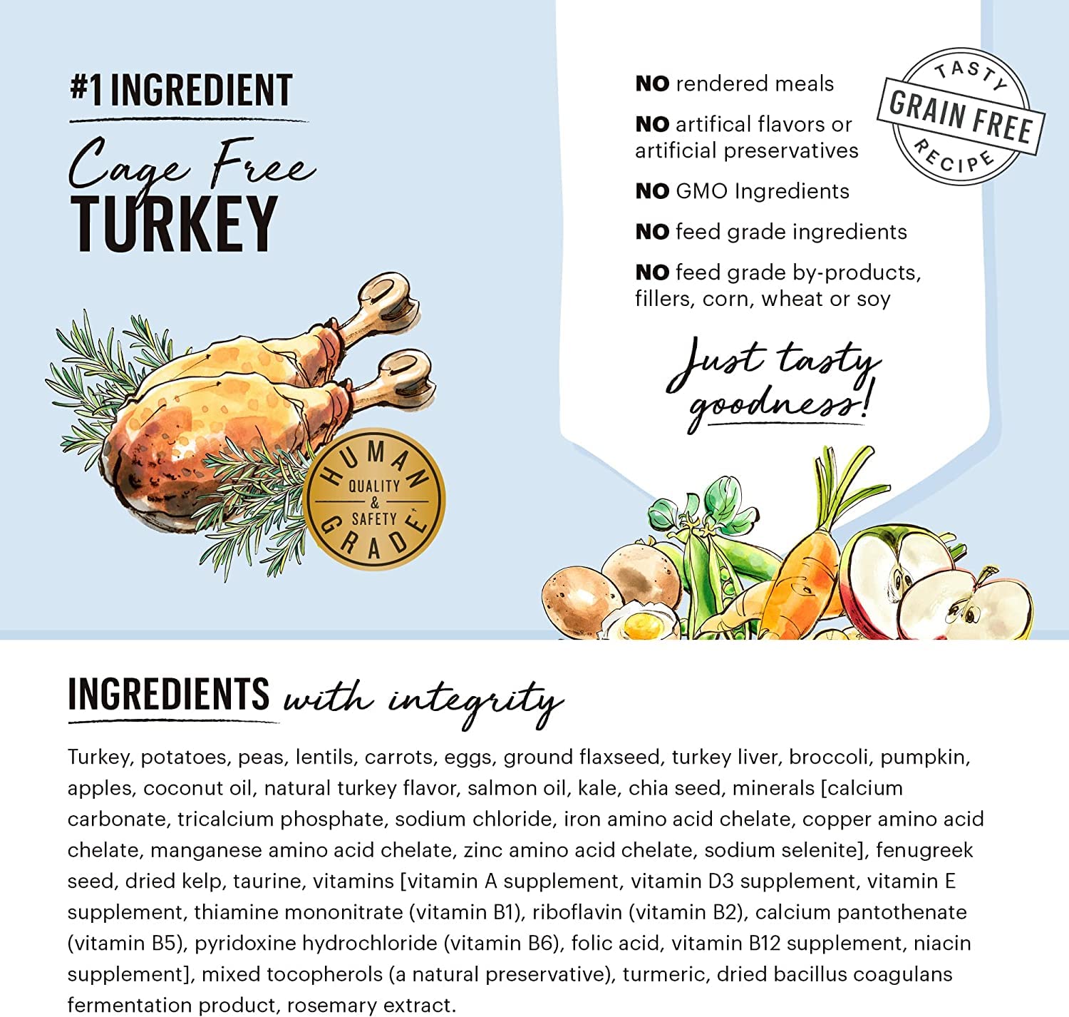 The Honest Kitchen Grain-Free Turkey Whole Food Clusters Dry Dog Food (Pack of 6)