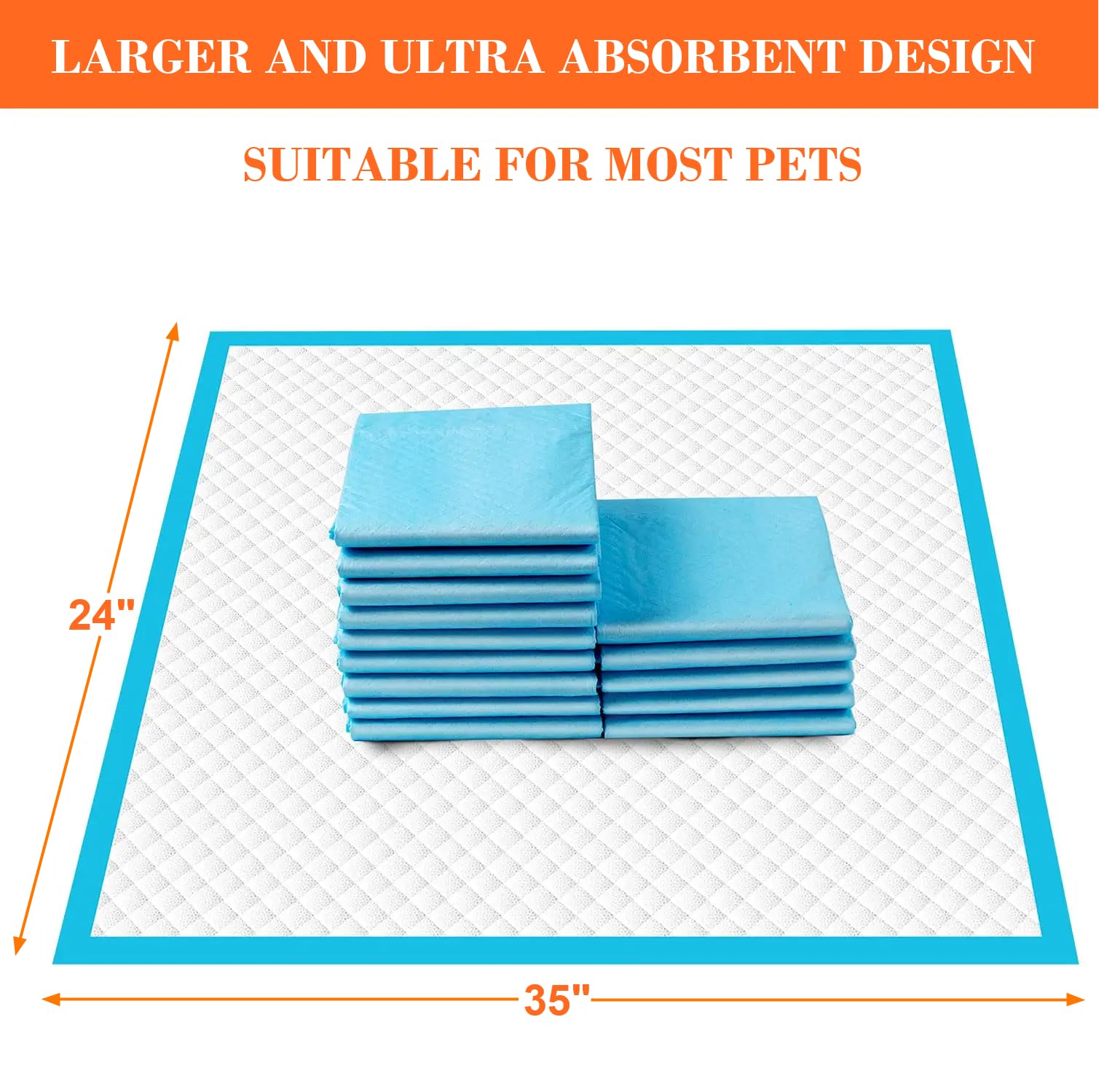 Aurora Pet Ultra-Absorbent Puppy Pee Pads – Leak-Proof, Quick-Dry, Disposable Potty Training Pads for Puppies & Dogs – Blue & White