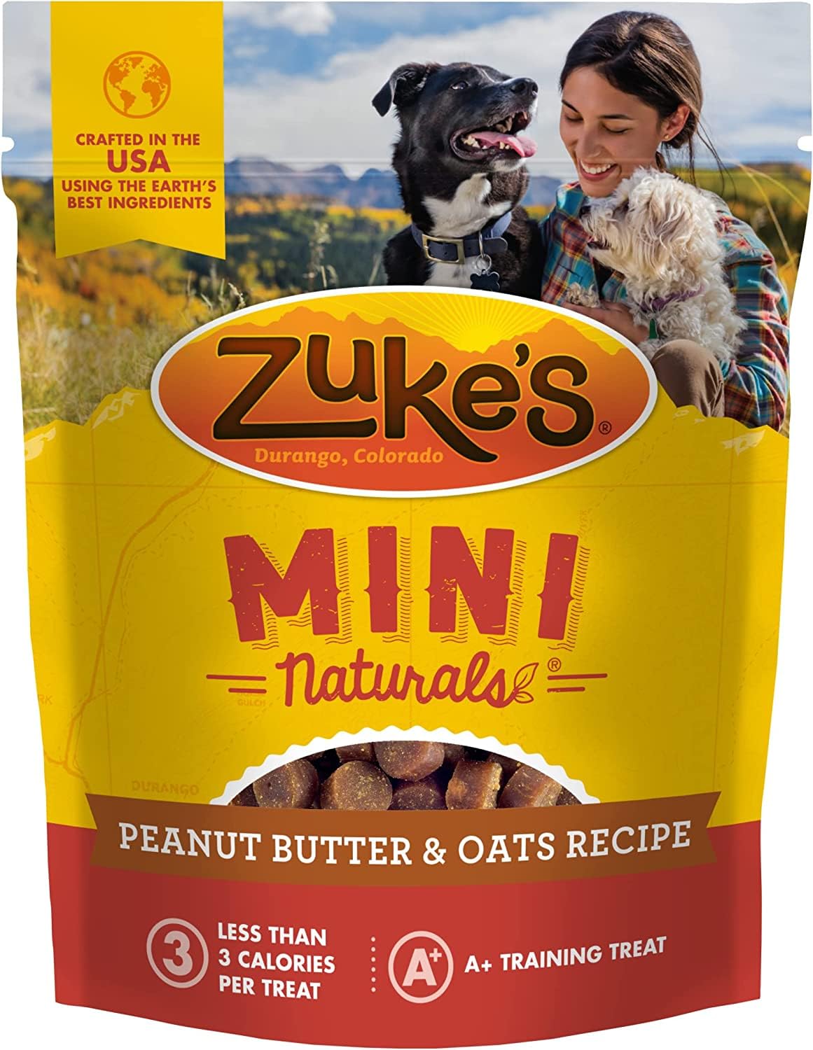 Zuke's Mini Naturals Dog Training Treats, Salmon Recipe, Soft Mini Dog Treats with Vitamins & Minerals, Made for All Breed Sizes (Peanut Butter, 16 Ounce (Pack of 2)