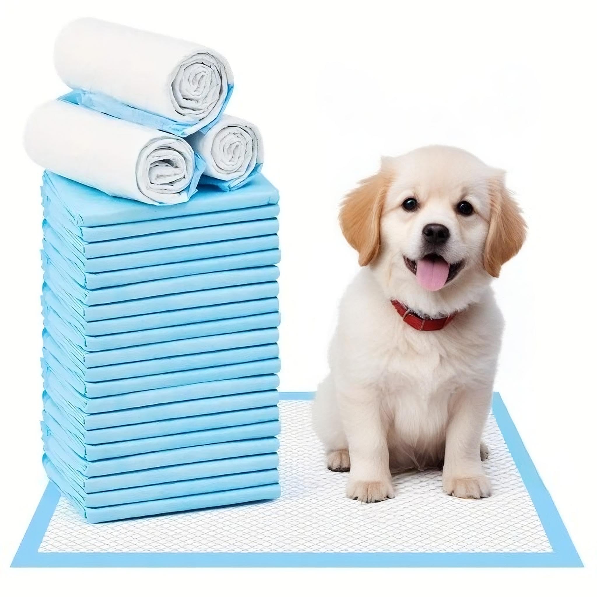 Aurora Pet Ultra-Absorbent Puppy Pee Pads – Leak-Proof, Quick-Dry, Disposable Potty Training Pads for Puppies & Dogs – Blue & White