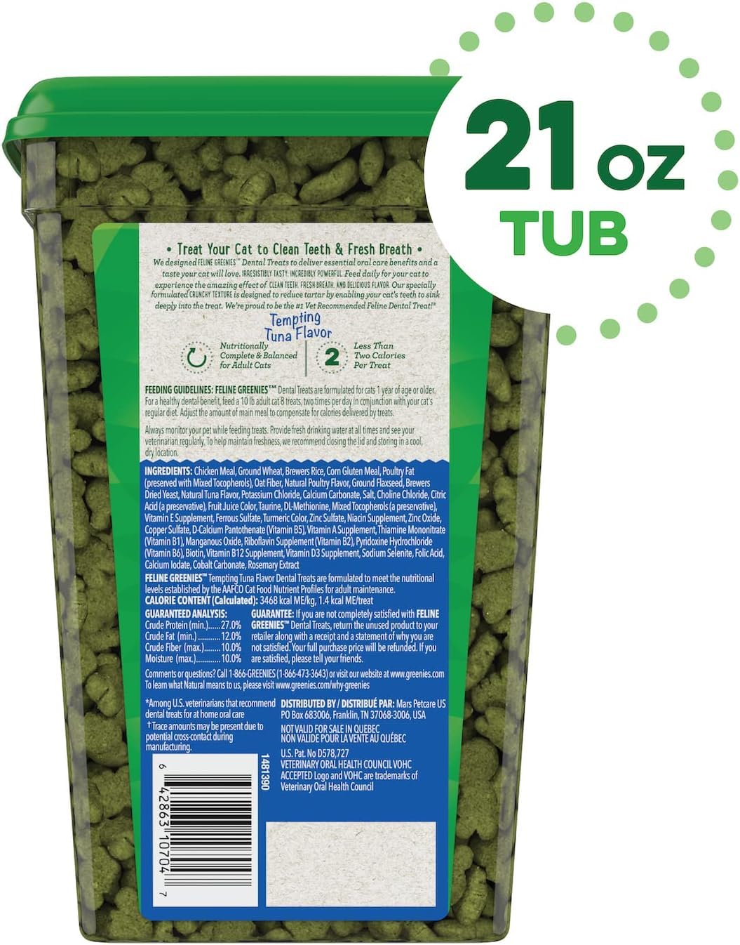 Greenies Super Value Size Natural Dental Care Cat Treats (1) Oven Roasted Chicken (1) Tempting Tuna