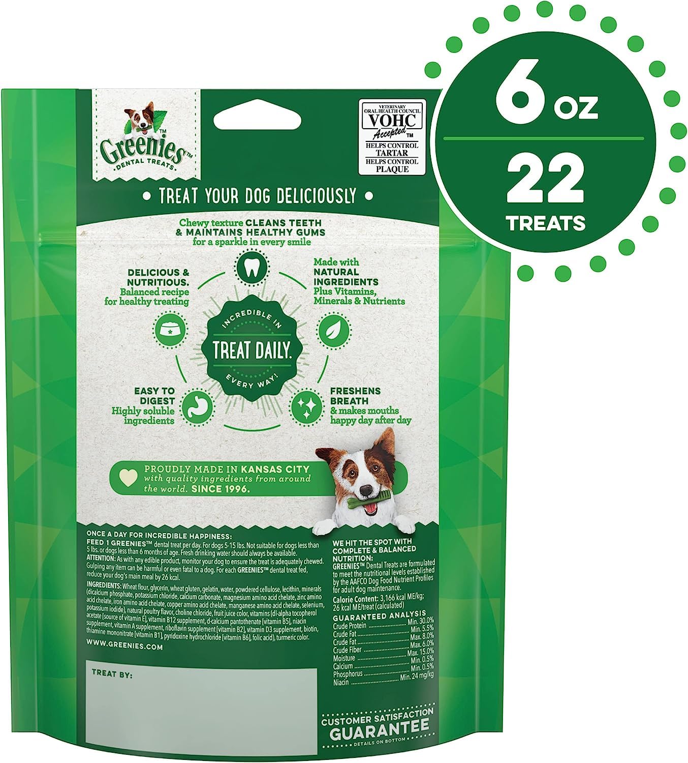 Greenies Treats for Dogs (5-15 lbs/2-7 kg) Mini Treat-Pak-Teenie 6 oz (Pack of 2)