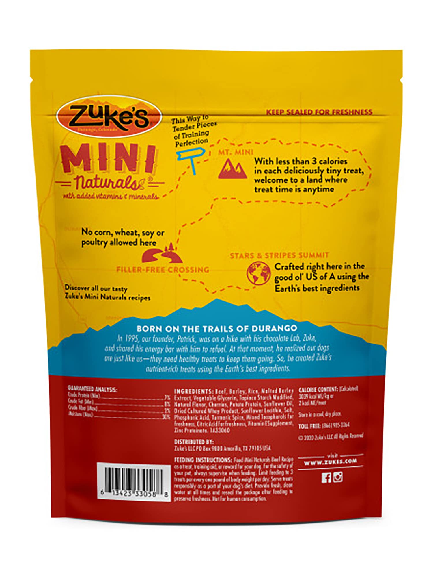 Zuke's Mini Naturals Dog Training Treats, Beef Recipe, Soft Mini Dog Treats with Vitamins & Minerals (Pack of 3)