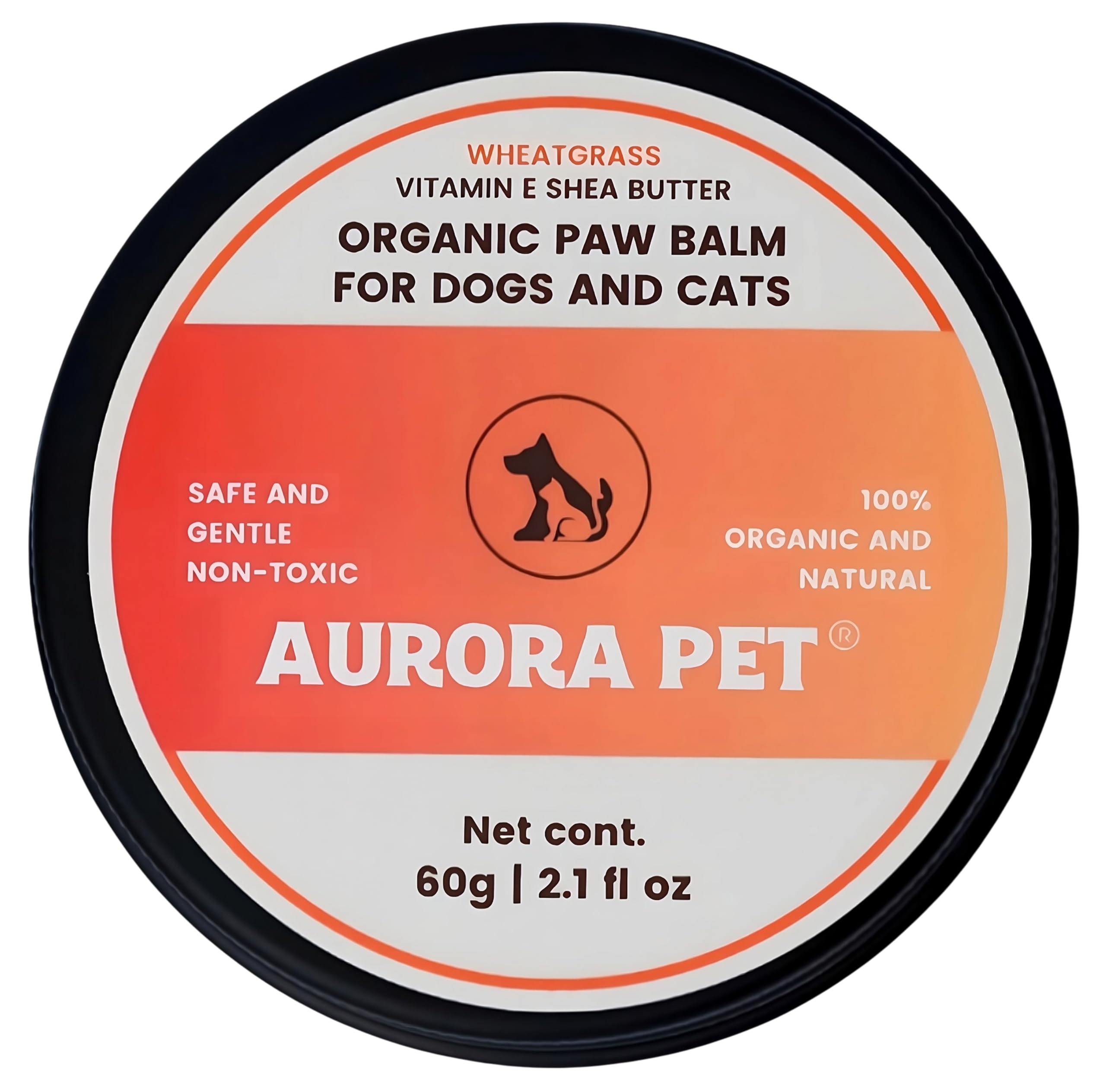 Aurora Pet Organic Paw Balm for Dogs & Cats (2.1 oz) | Soothes, Heals & Protects Dry, Cracked Paws, Noses & Elbows | All-Natural Skin Repair & Moisturizer