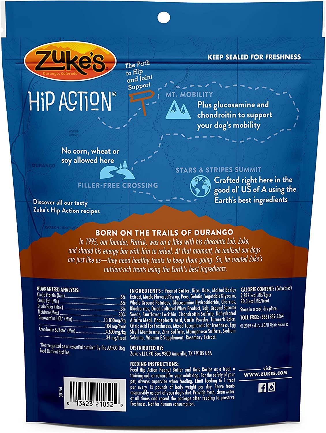 Zuke's Hip Action Hip & Joint Support Dog Treats (Pack of 3)