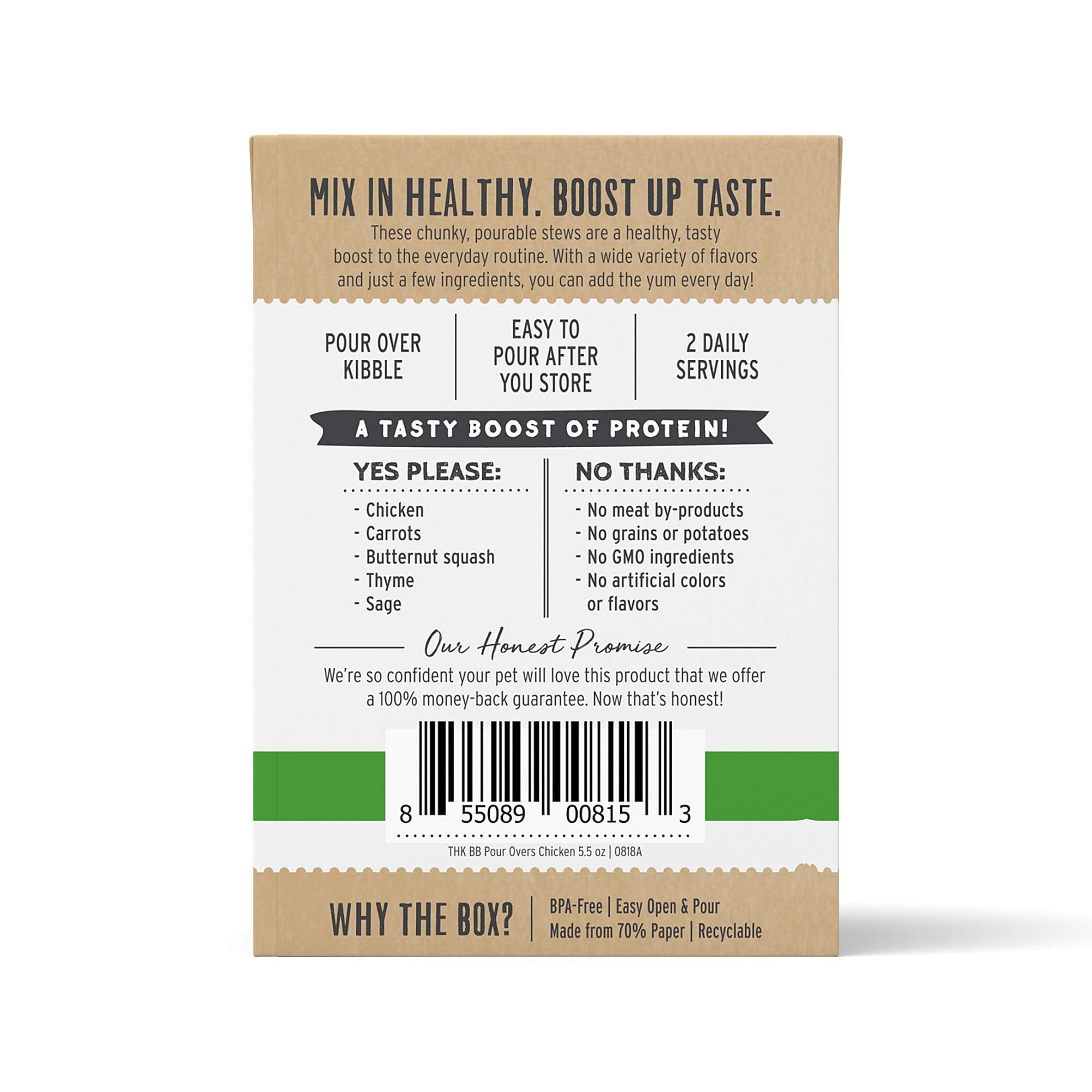 The Honest Kitchen Bone Broth Pour Overs - Slow Cooked Dog Food Topper & Meal Enhancer