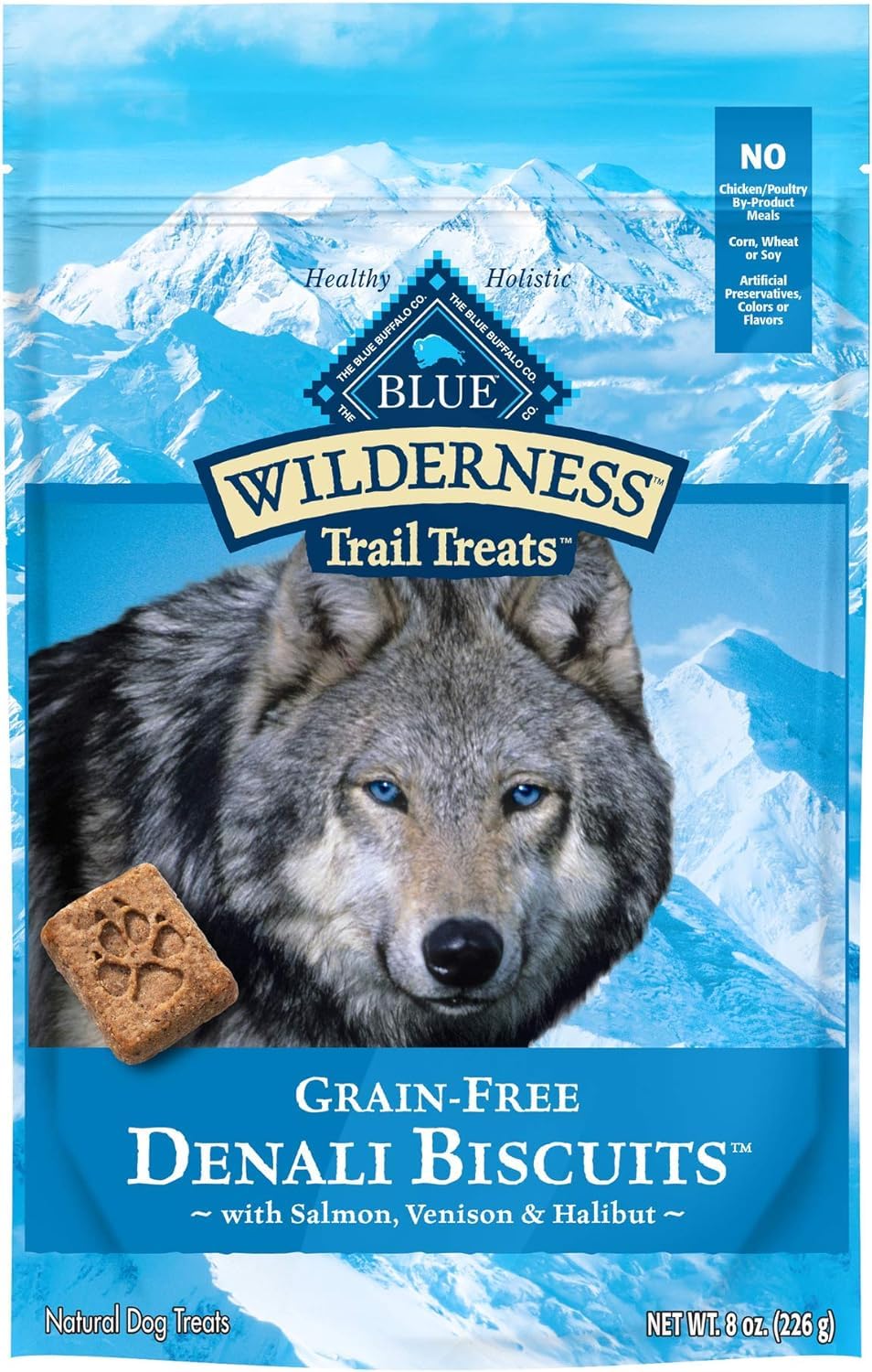 Blue Buffalo Wilderness Trail Treats Grain Free Crunchy Dog Biscuits (2) Turkey (2) Denali