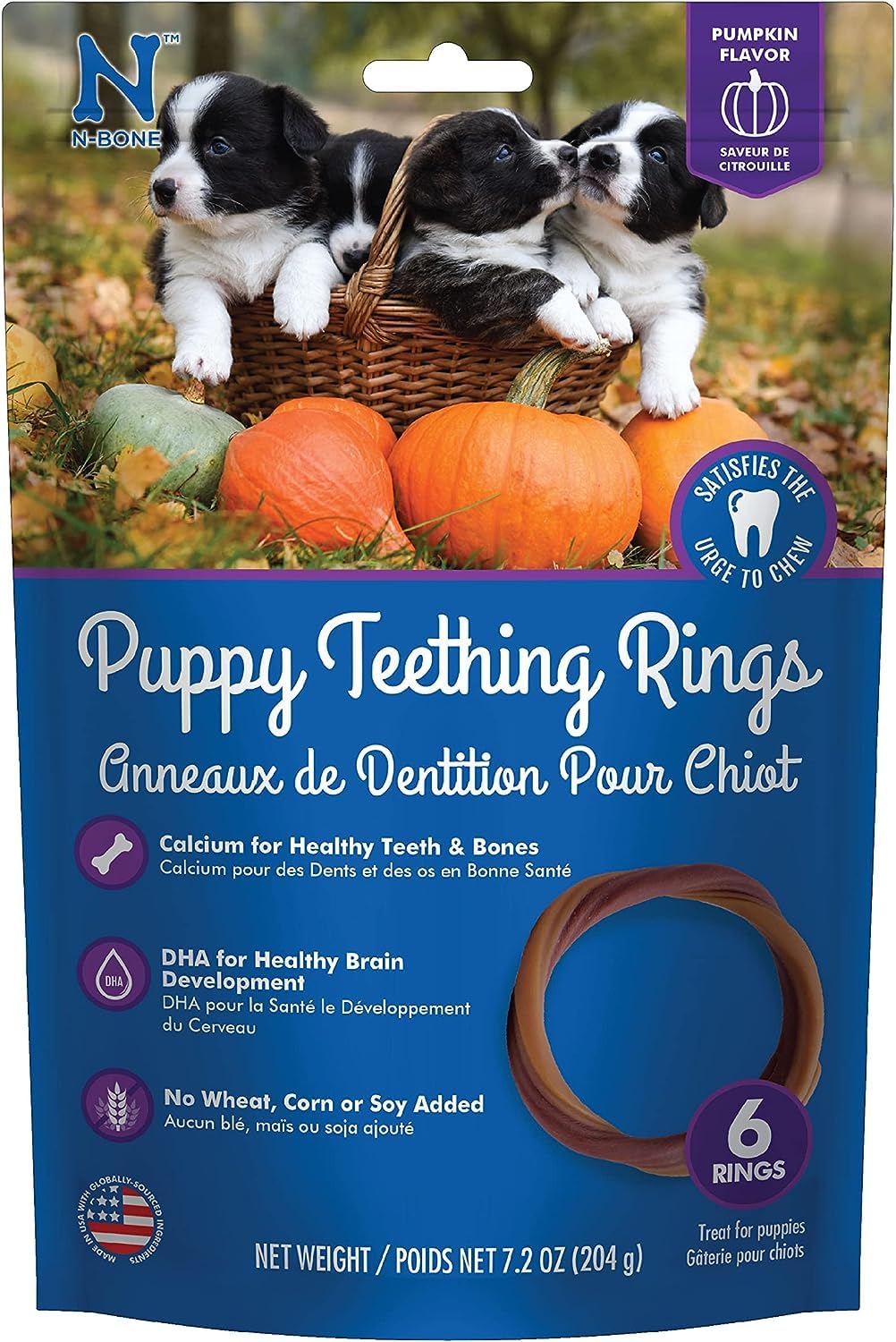 N-Bone Puppy Teething Ring Pumpkin Flavor (12 Pack)