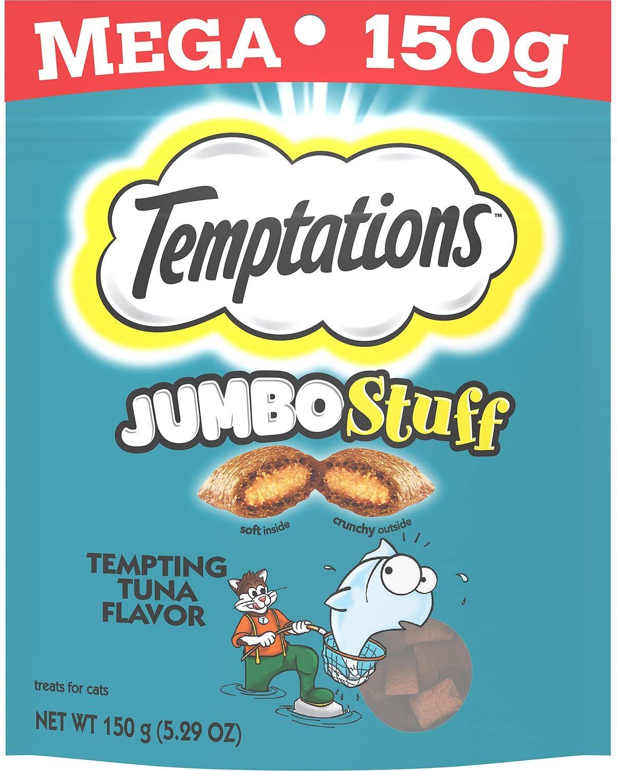 Temptations Jumbo Stuff Cat Treats (Tempting Tuna, Tasty Chicken, Savory Salmon) 5.3-oz Each