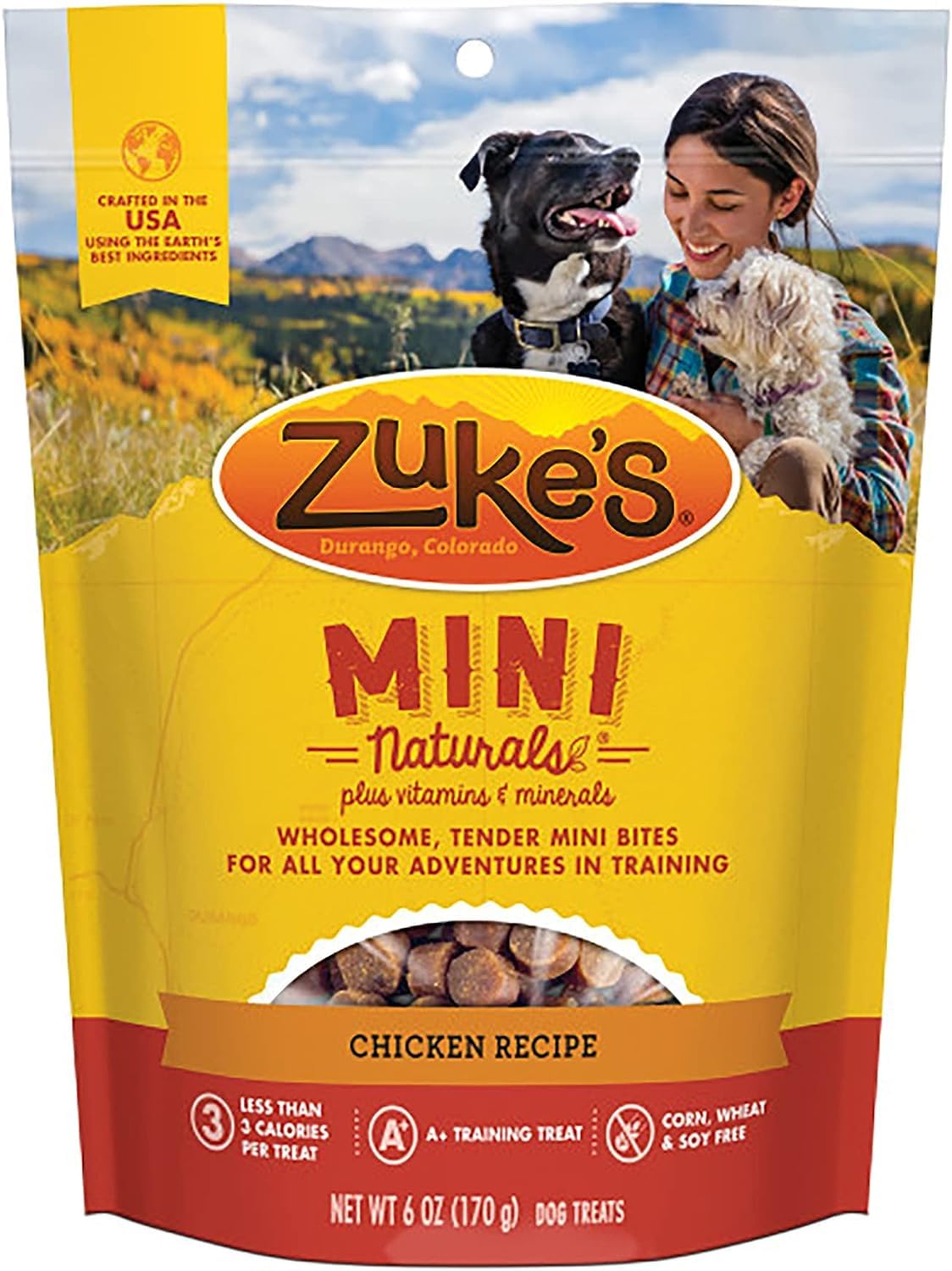 Zuke's Mini Naturals Soft Dog Treats (1) Beef (1) Chicken (1) Duck [6-oz Bags]