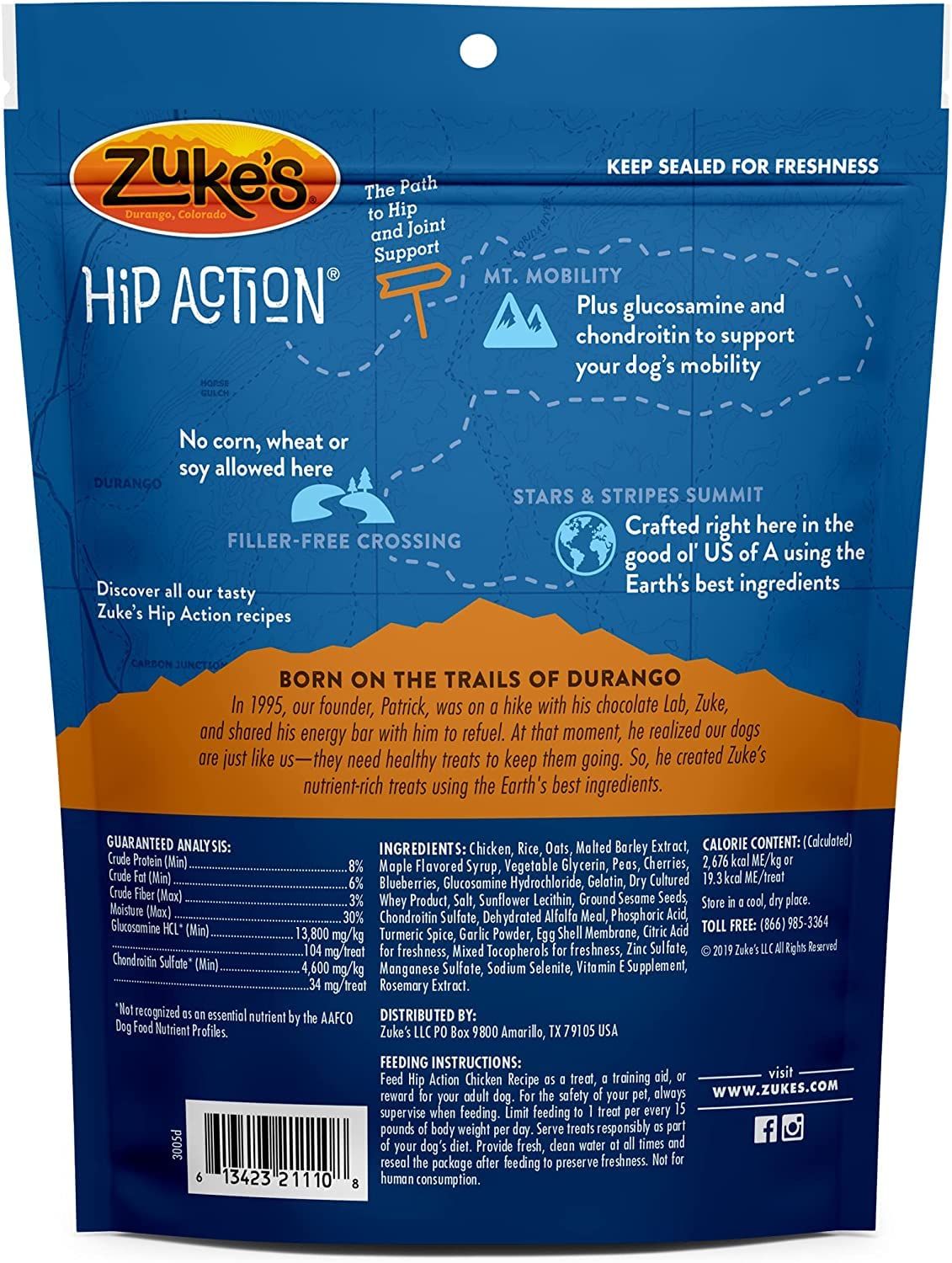 Zuke's Hip Action Hip & Joint Support Dog Treats (Pack of 3)