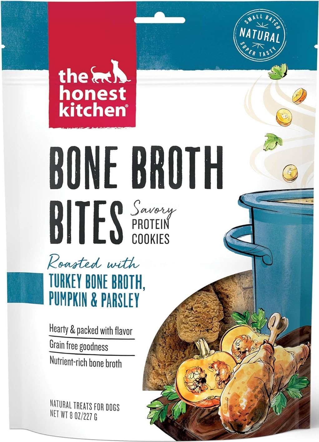 The Honest Kitchen Bone Broth Bites: Roasted with Turkey Bone Broth, Pumpkin & Parsley (Pack of 3)