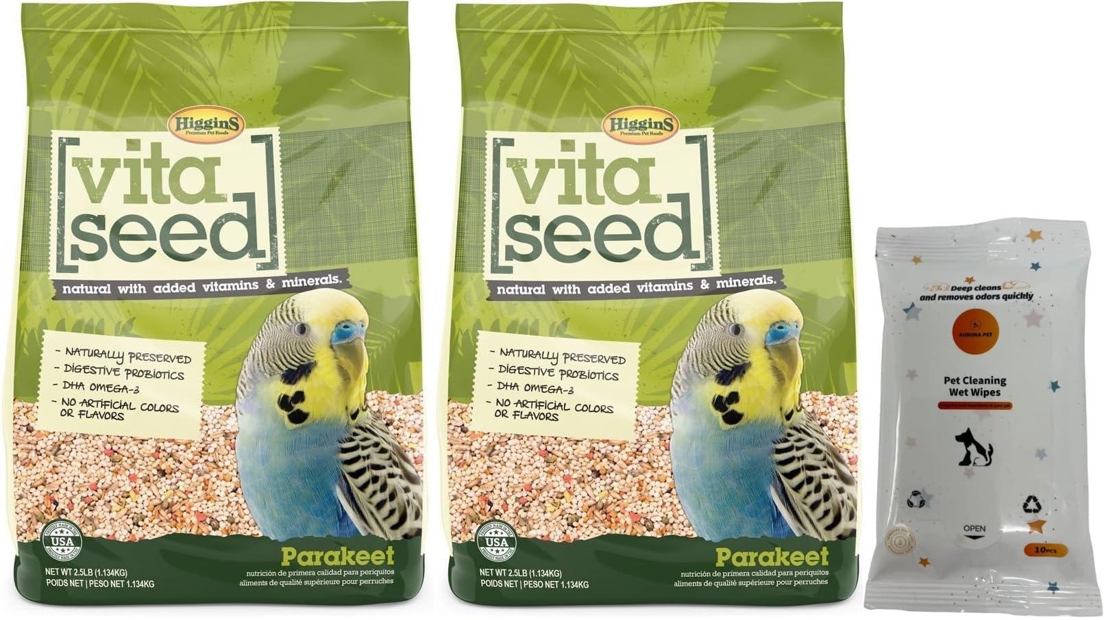 Higgins Vita Seed Parakeet Bird Food 2.5 Lb (Pack of 2)