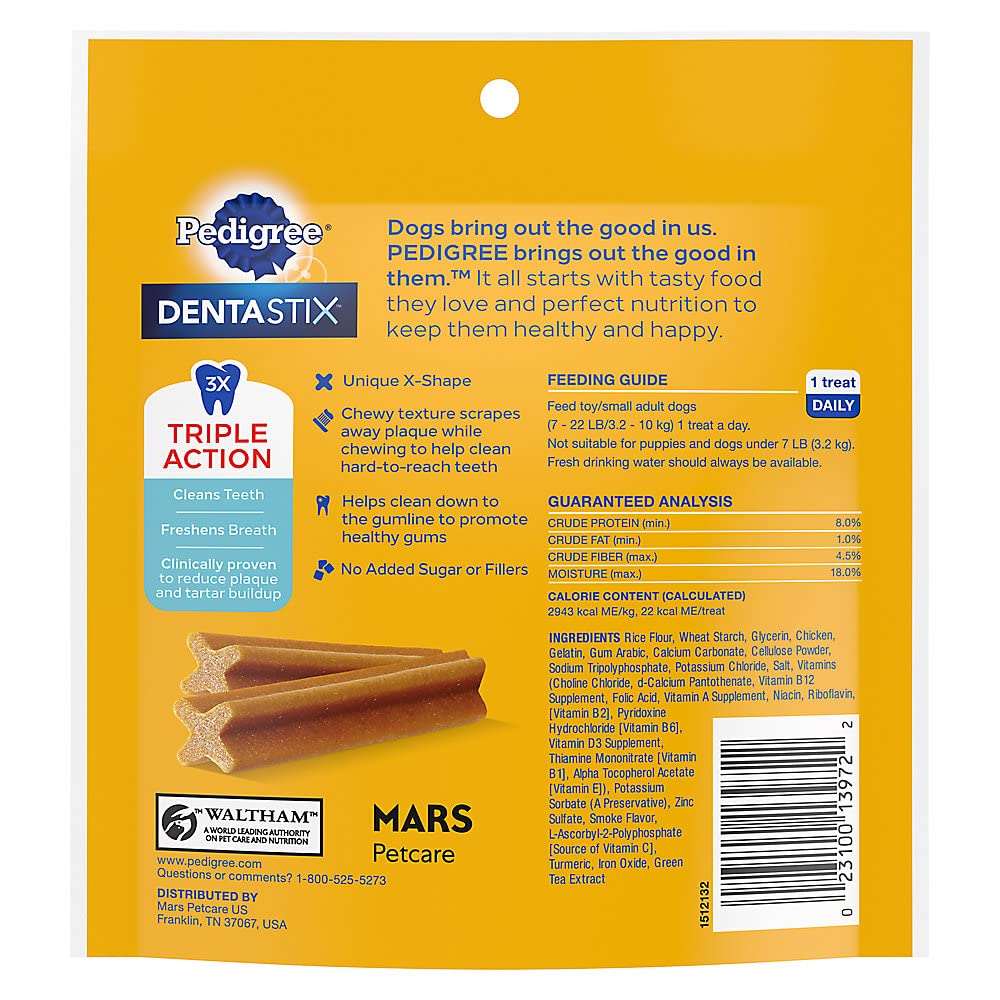 Pedigree DentaStix Mini Dental Dog Treats (24ct x 7 - Total 168 Treats)