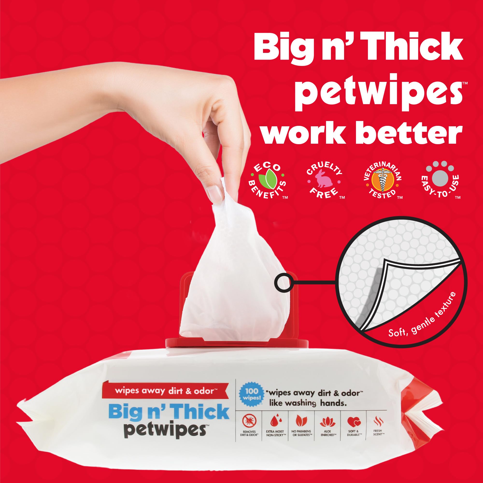 Petkin Pet Wipes for Dogs and Cats, 100 Large Wipes