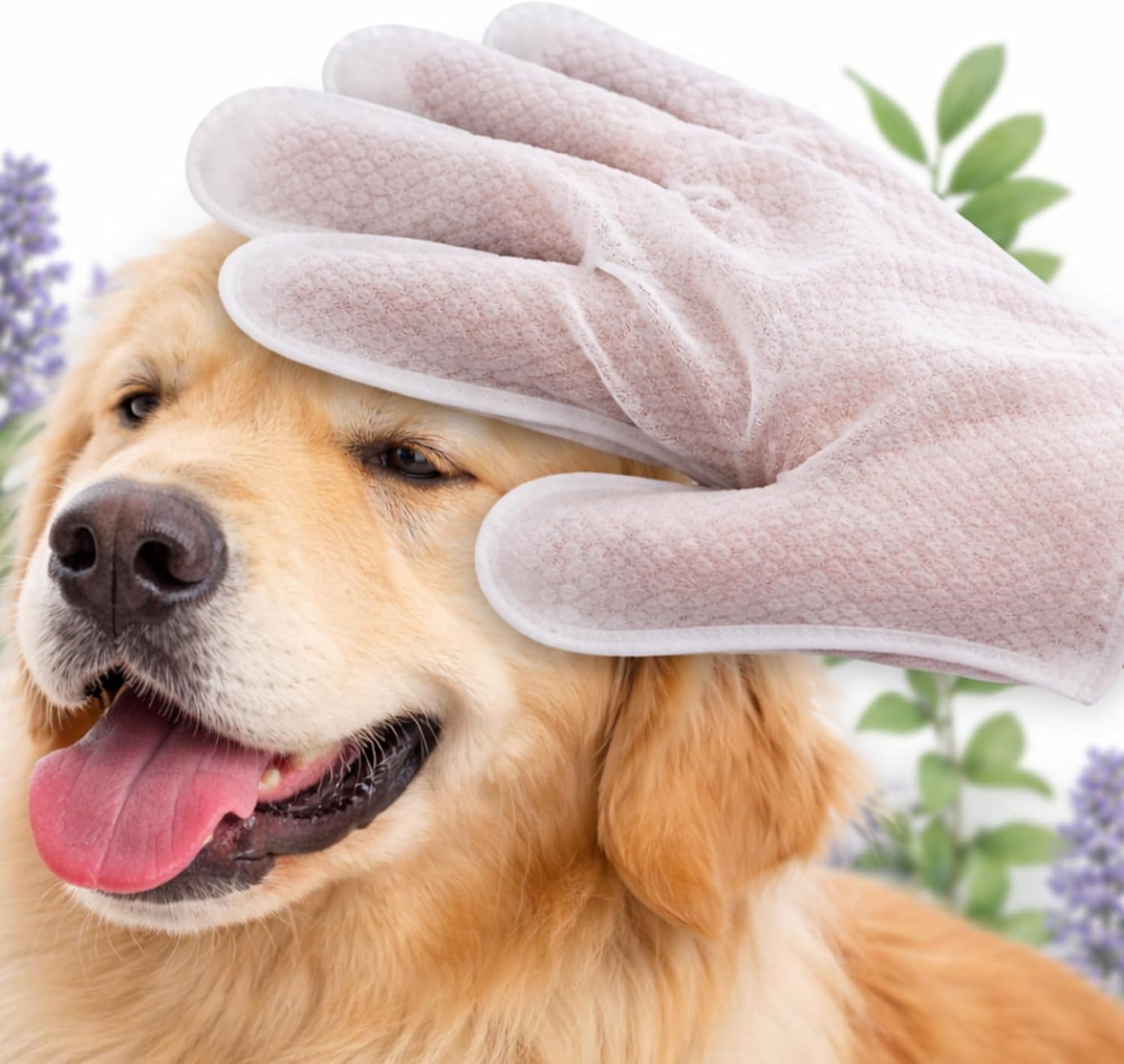 Aurora Pet Glove Wipes for Dogs & Cats, Wearable No-Rinse Grooming Glove Wipes for Paws, Face, Ears & Body, Hypoallergenic Disposable Pet Cleaning Wipes