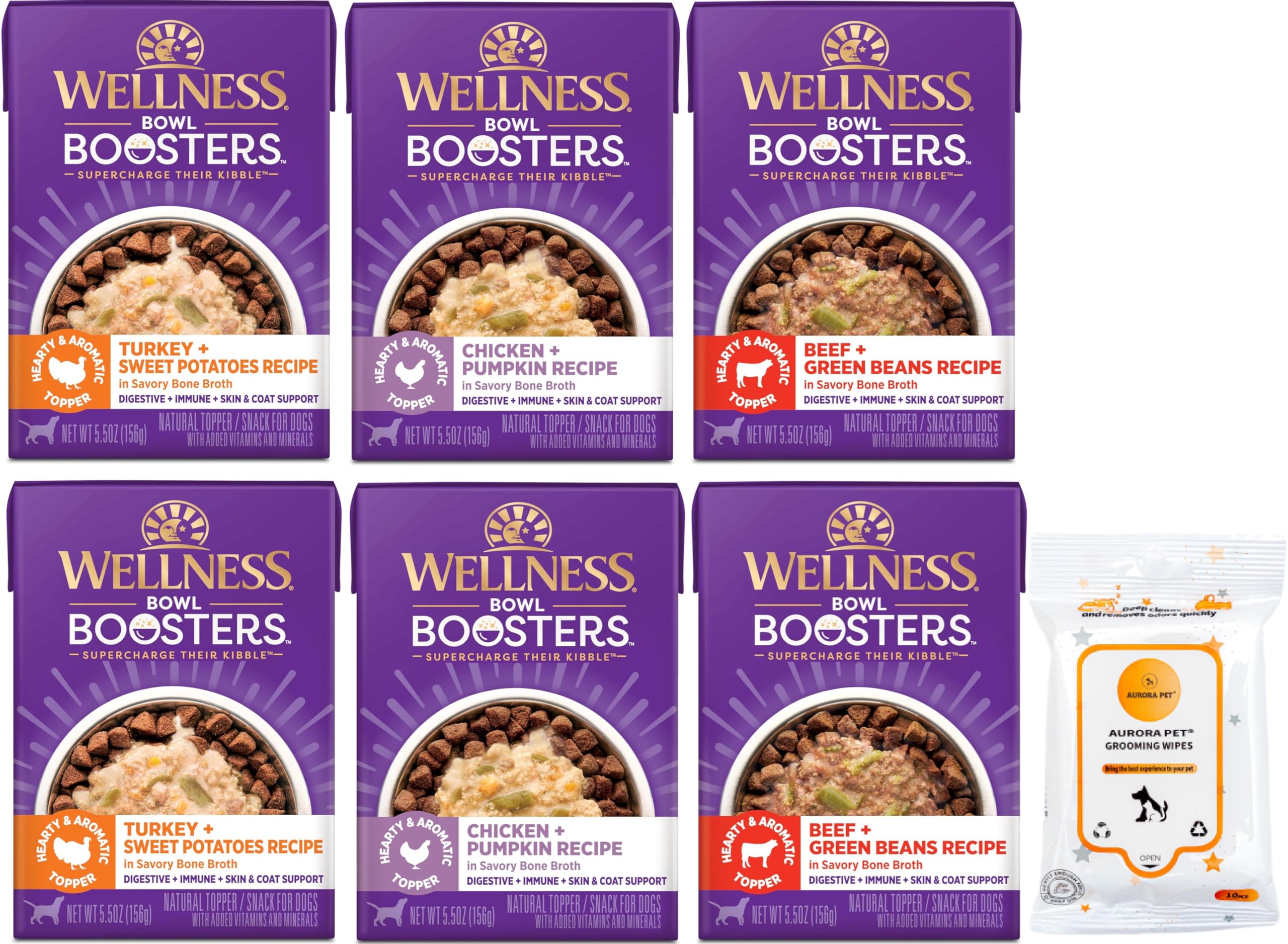 Wellness Bowl Boosters Hearty Wet Dog Toppers (5.5-oz Each)