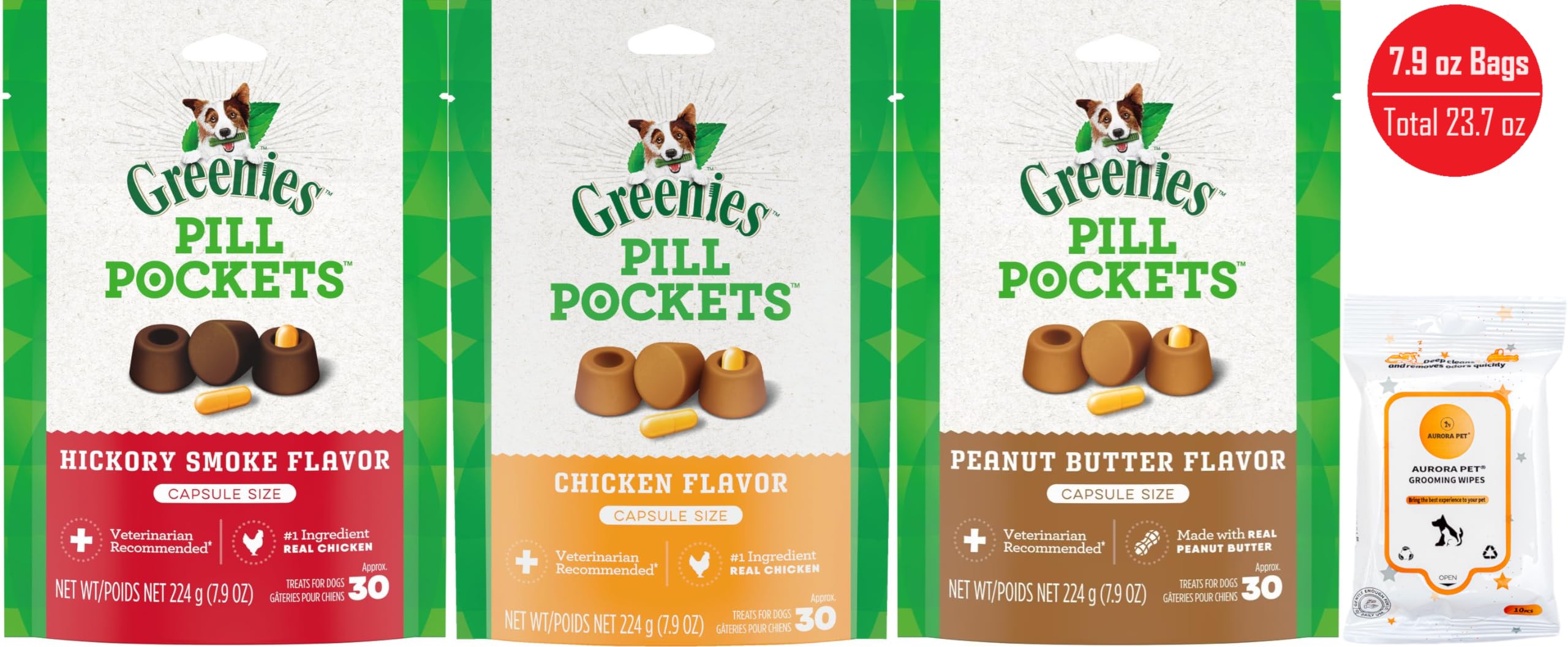 Greenies Pill Pockets Capsule Size Dog Treats Variety Pack (7.9-oz Each)