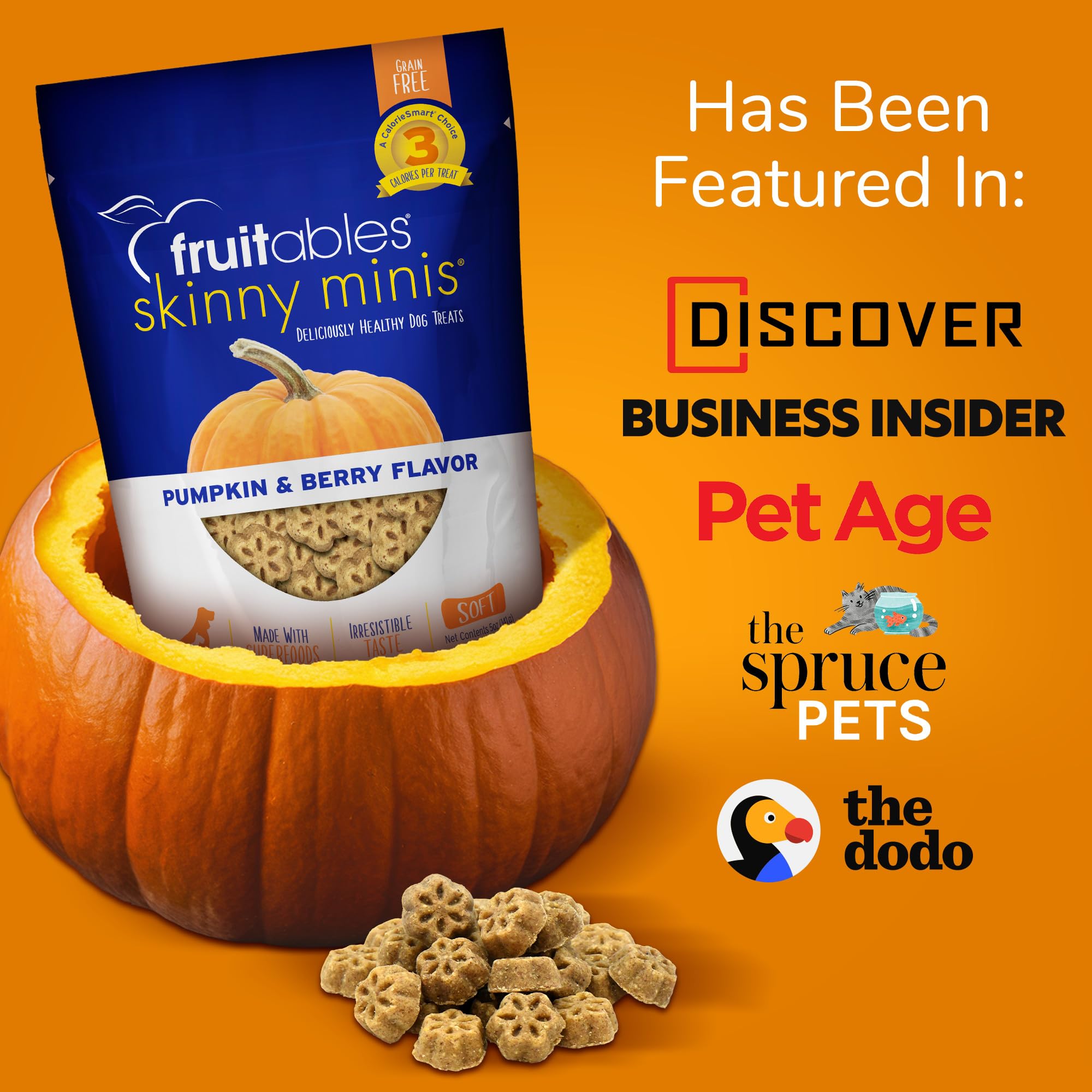 Fruitables Skinny Mini Dog Treats | Healthy Treats for Dogs | Low Calorie Training Treats | Free of Wheat, Corn and Soy