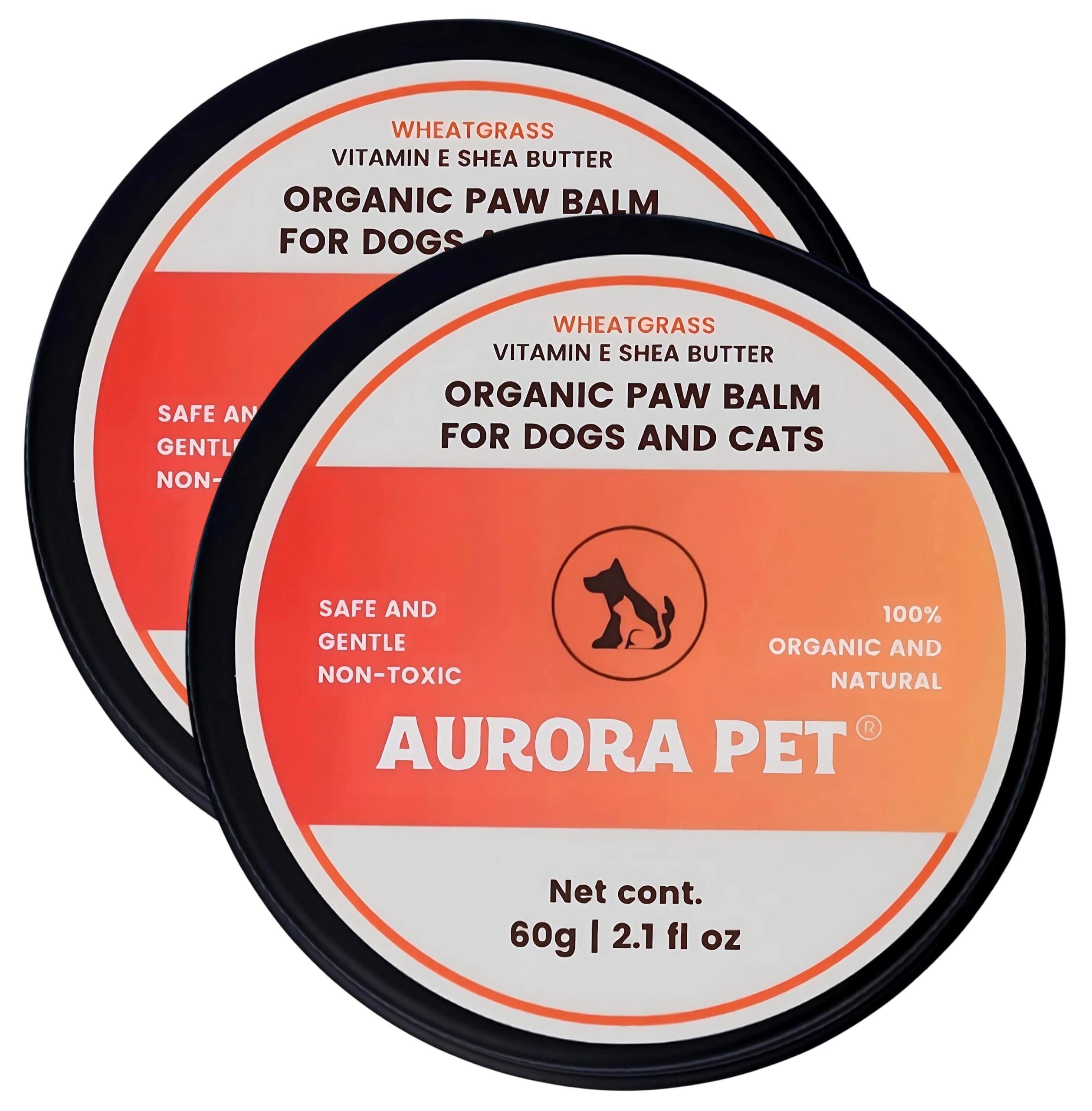 Aurora Pet Organic Paw Balm for Dogs & Cats (2.1 oz) | Soothes, Heals & Protects Dry, Cracked Paws, Noses & Elbows | All-Natural Skin Repair & Moisturizer