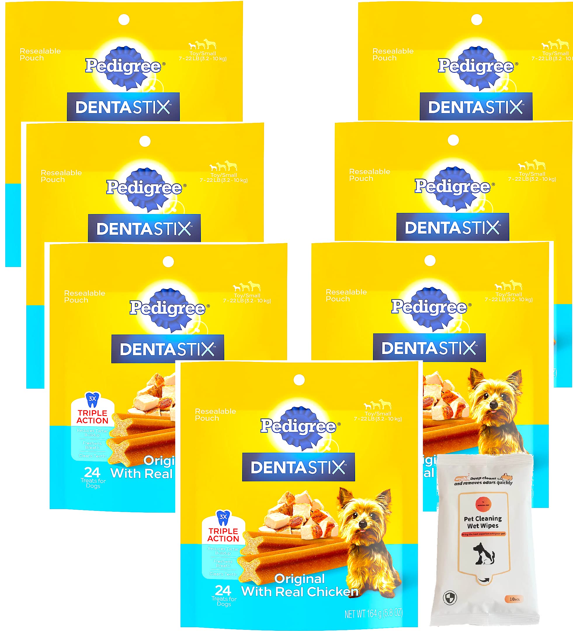 Pedigree DentaStix Mini Dental Dog Treats (24ct x 7 - Total 168 Treats)