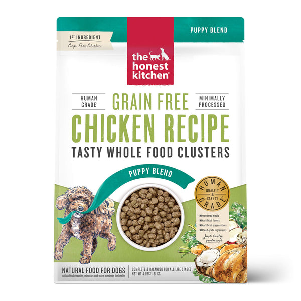 The Honest Kitchen Whole Food Clusters Puppy Grain Free Chicken Dry Dog Food, 4 lb Bag