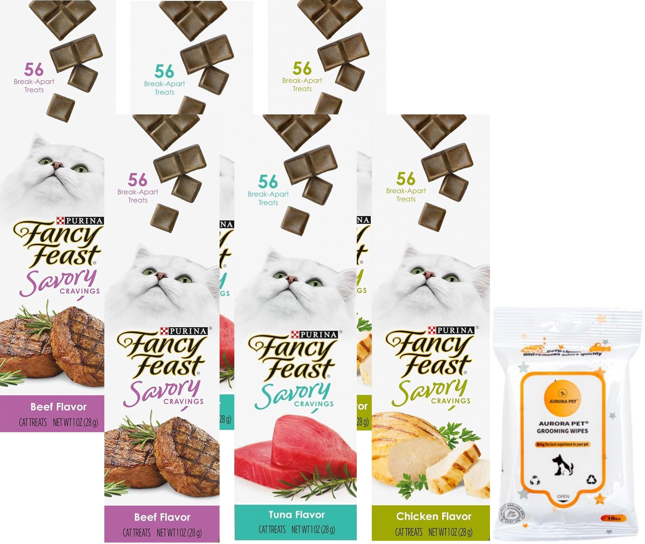 Fancy Feast Savory Cravings Limited Ingredient Cat Treats (2) Chicken (2) Tuna (2) Beef (1-oz Each)