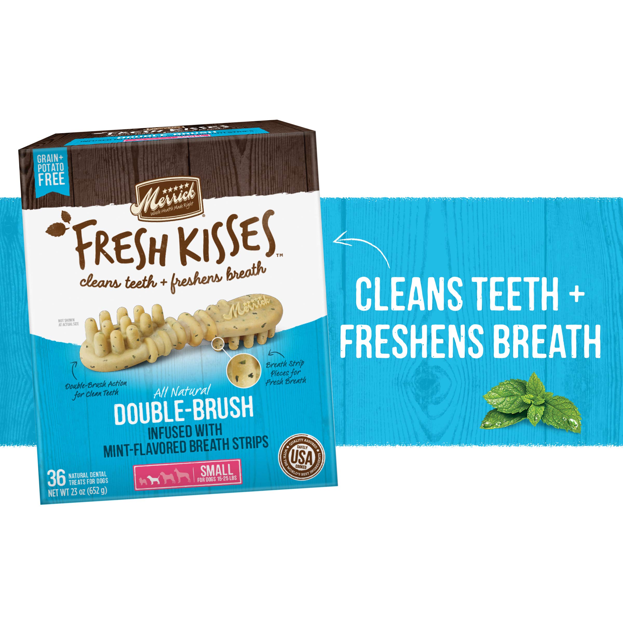 Merrick Fresh Kisses Double Brush Natural Dental Chews