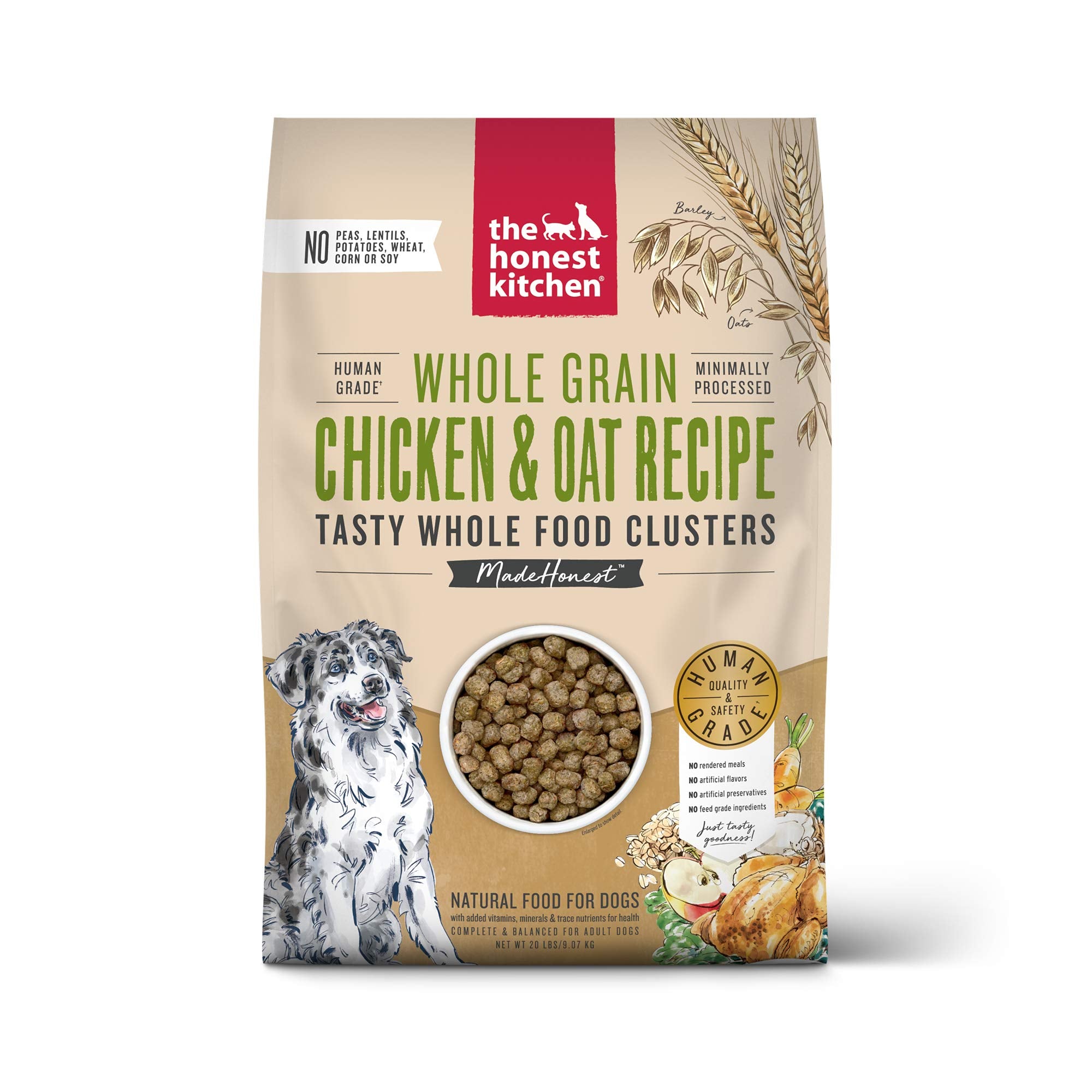 The Honest Kitchen Whole Food Clusters Human Grade Dry Dog Food (Chicken, Turkey, Beef)